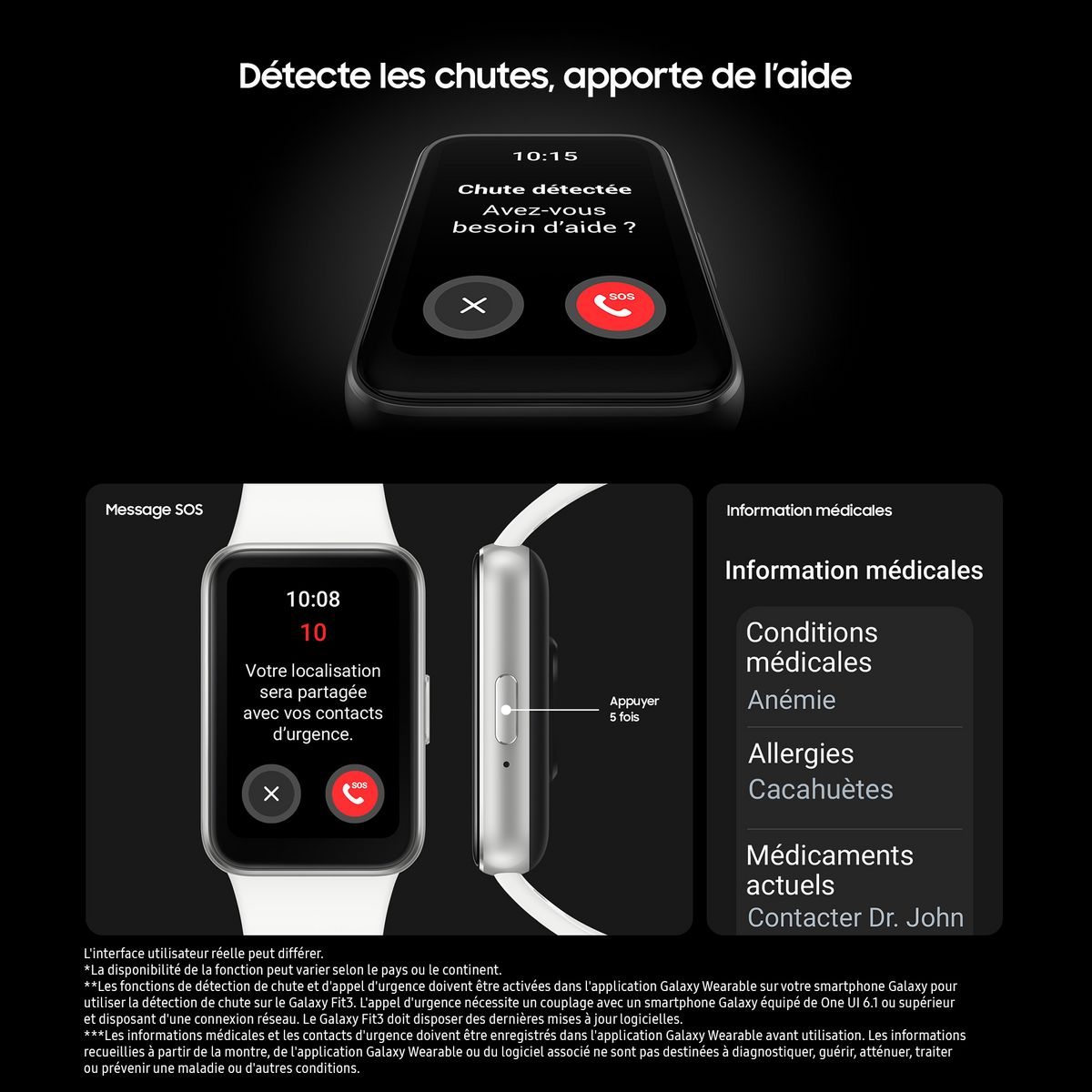 SAMSUNG Montre connectée Galaxy Fit3 - Silver