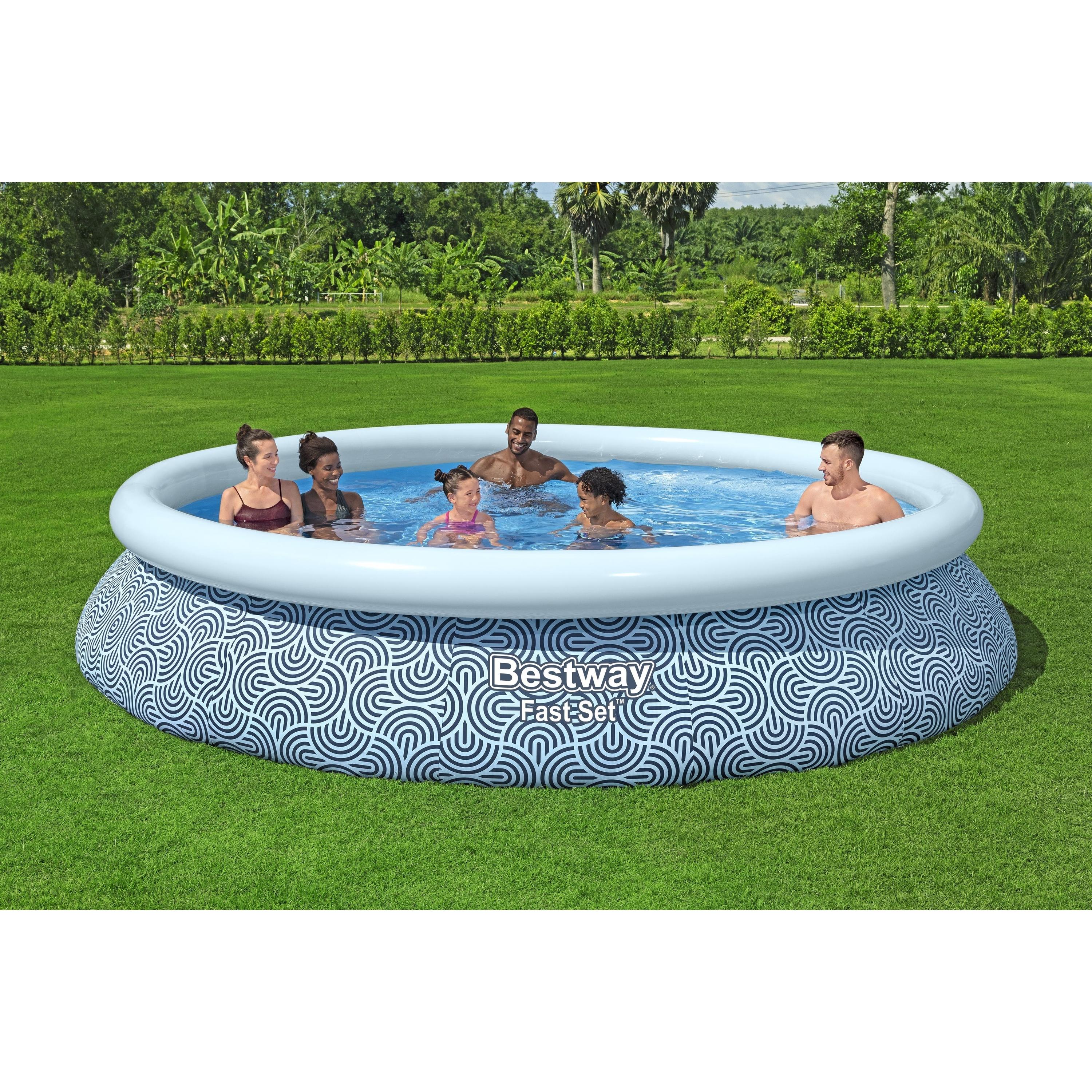 Voir la diapositive 7 : BESTWAY Kit Piscine Gonflable - Fast Set - 396 X 84 Cm