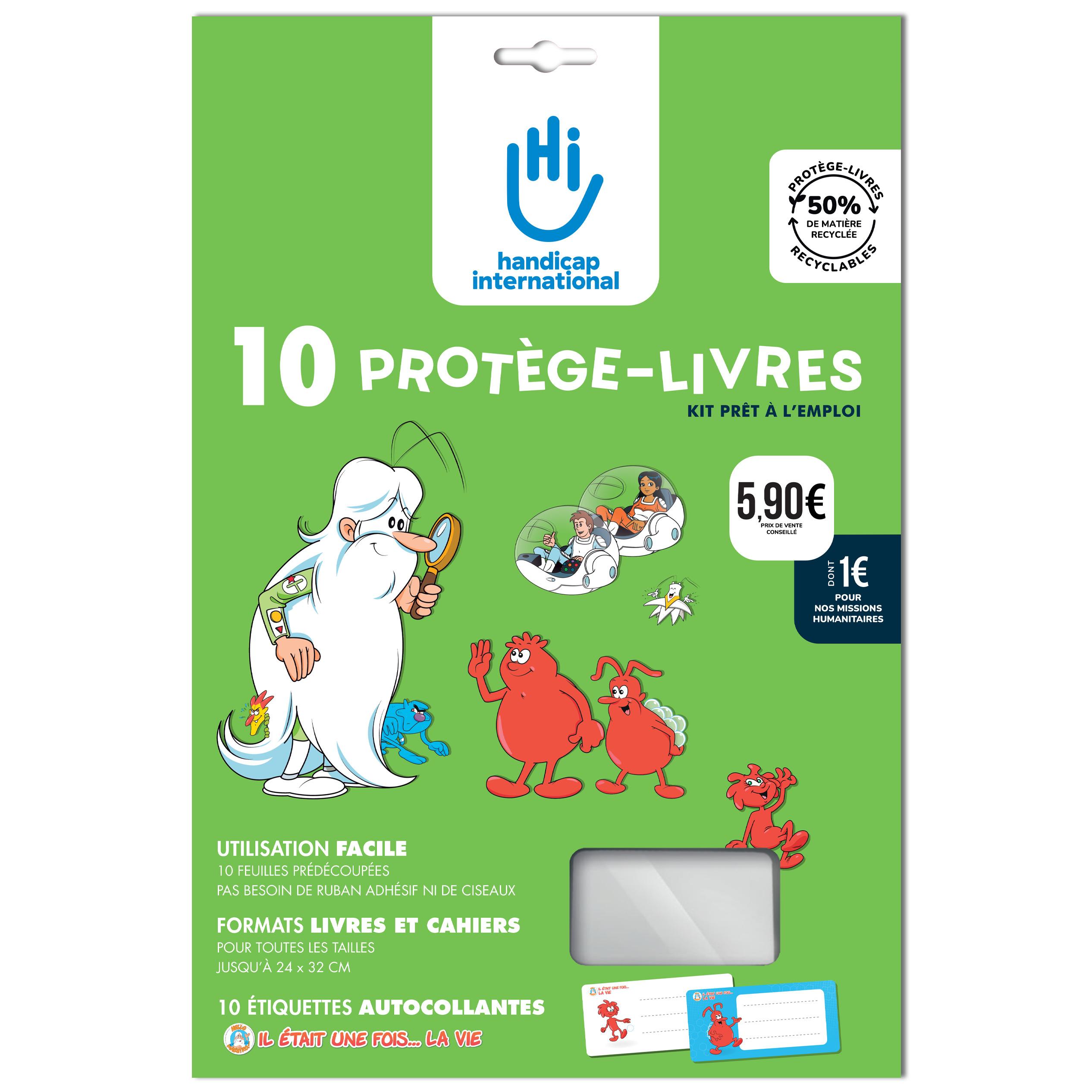 HANDICAP INTERNATIONAL Lot de 10 Protège livres kit prêt à l'emploi