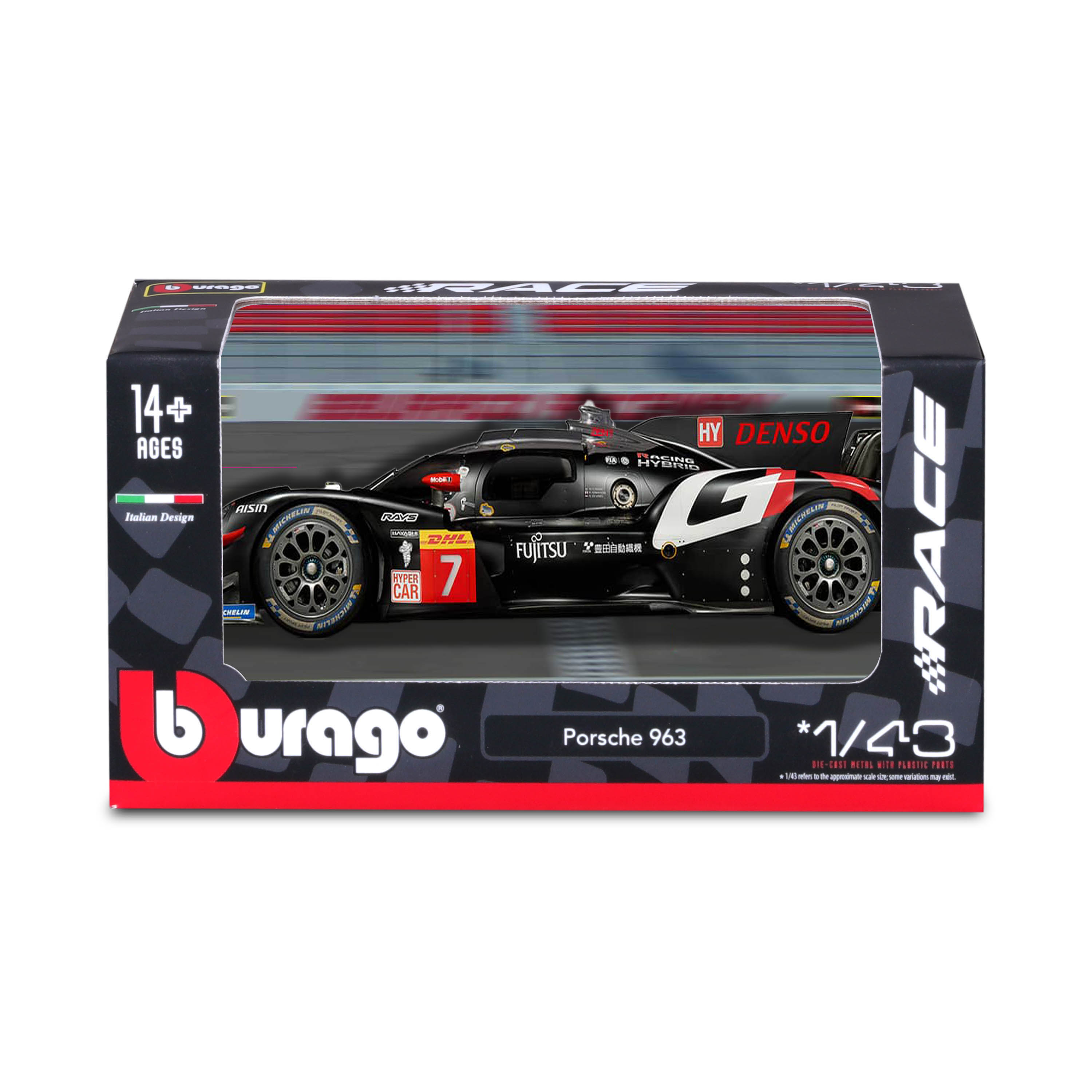 Voir la diapositive 5 : BBURAGO Voiture Porsche 963 échelle 1/43ème