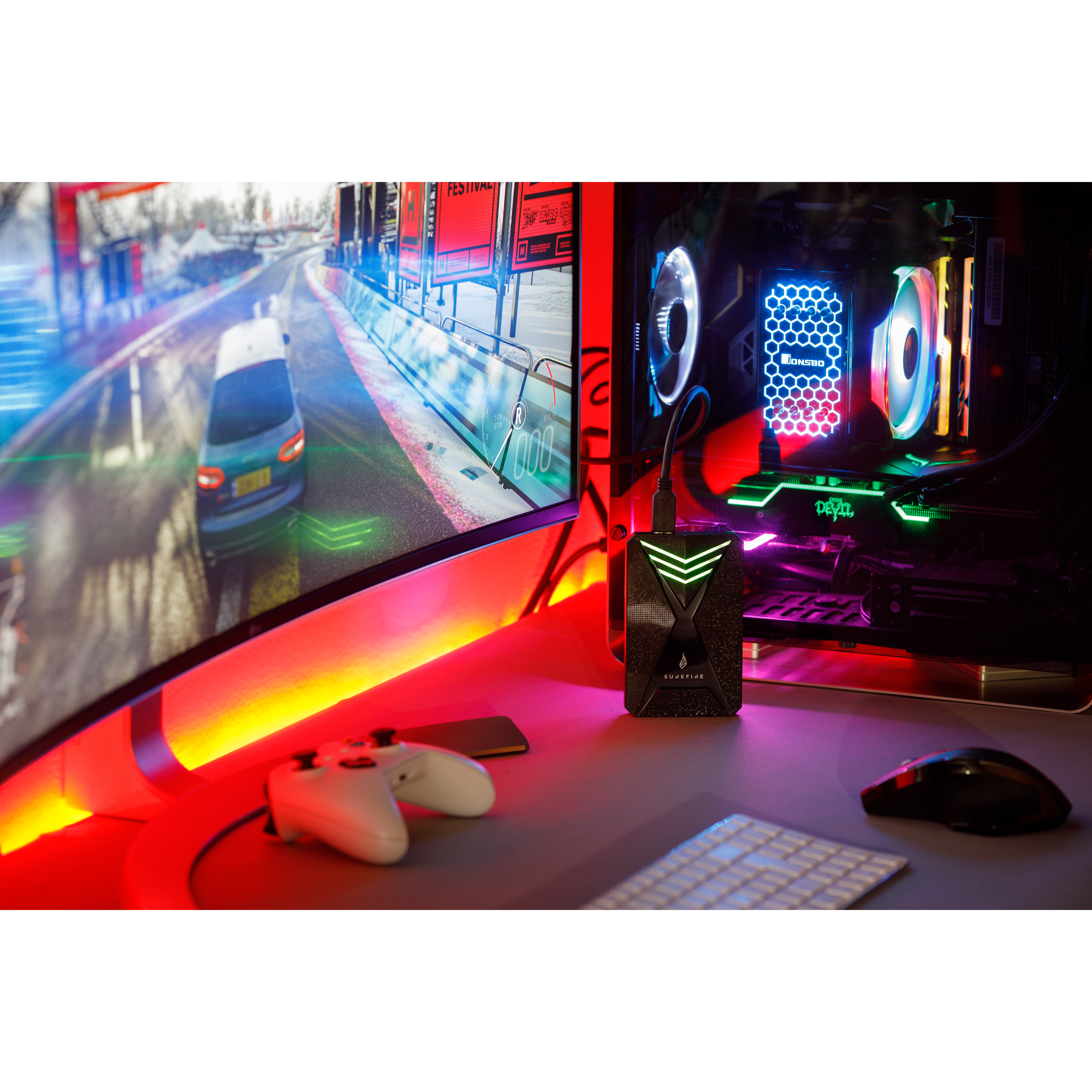 Voir la diapositive 5 : Surfire Disque Dur Externe Gaming Bunker 1TO
