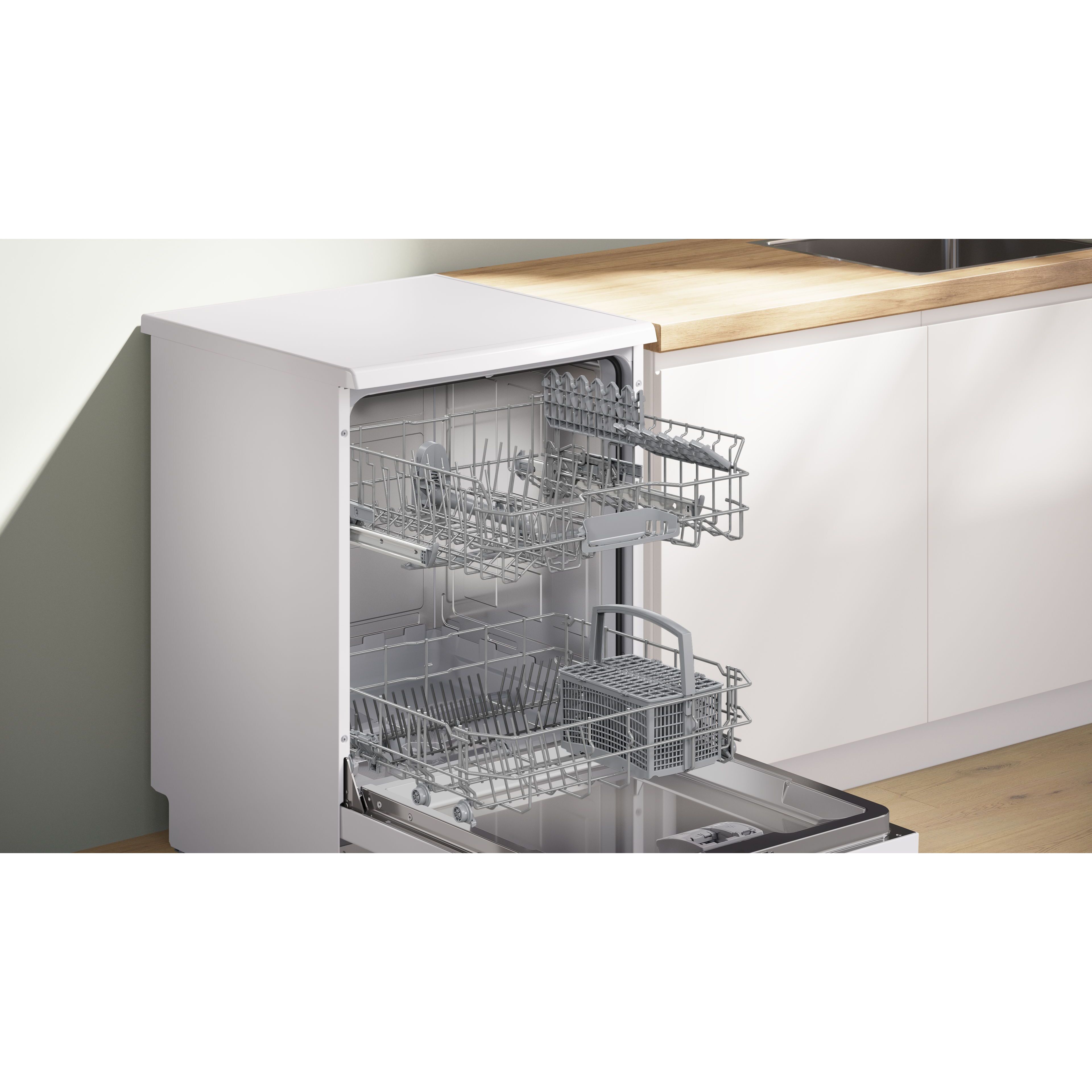 Voir la diapositive 2 : BOSCH Lave vaisselle pose libre SMS26AW01F, 60 cm, 12 couverts, 48 dB, E