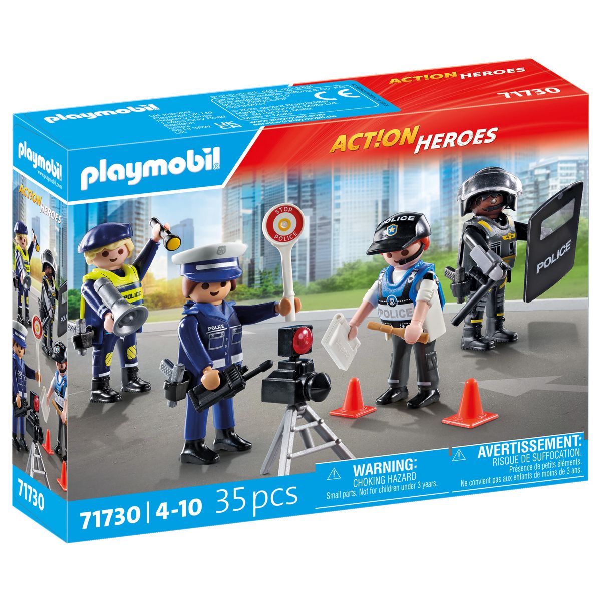PLAYMOBIL 71730 Action Hero - Set métiers de la Police : 4 personnages