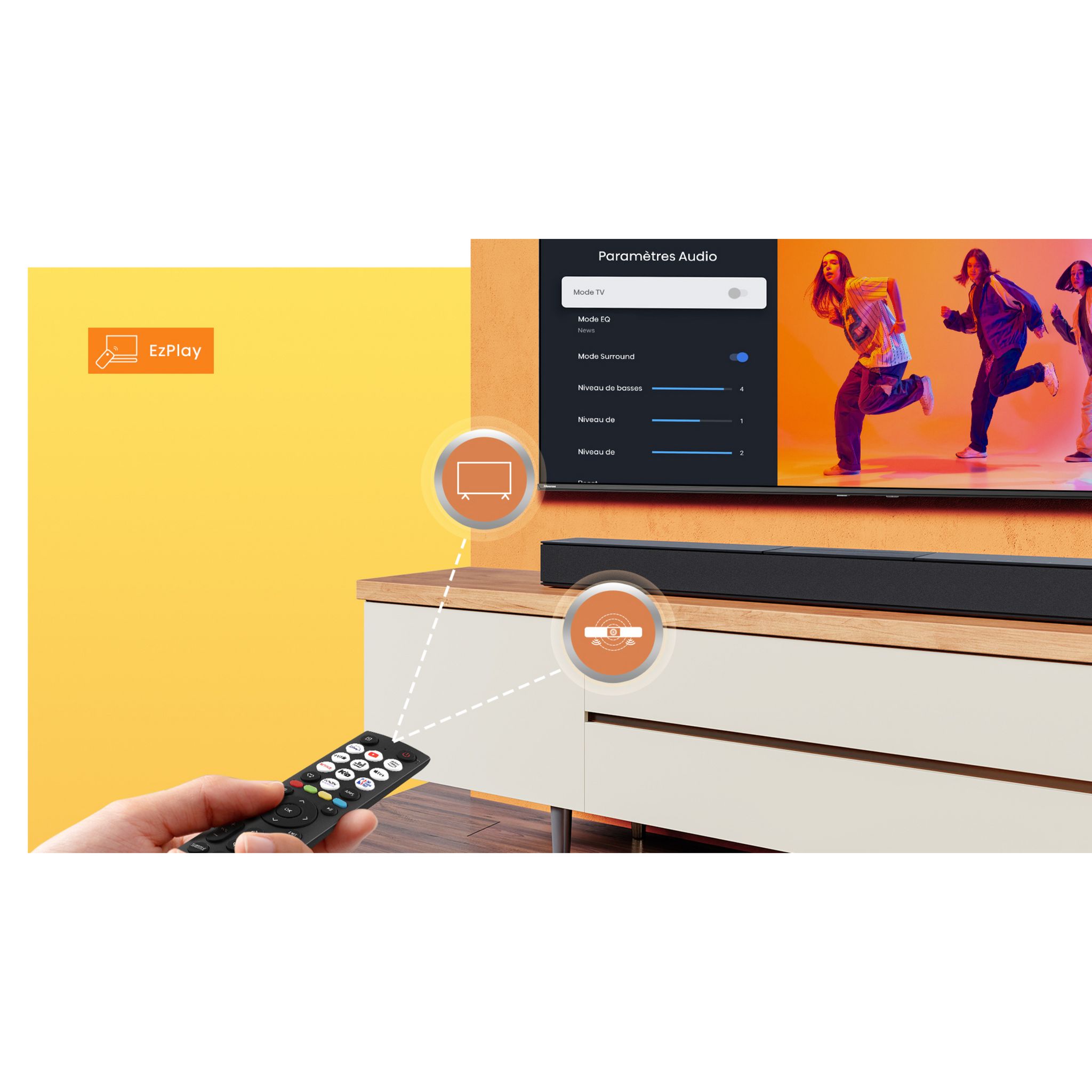 Voir la diapositive 14 : HISENSE Barre de son HS2000 - Noir