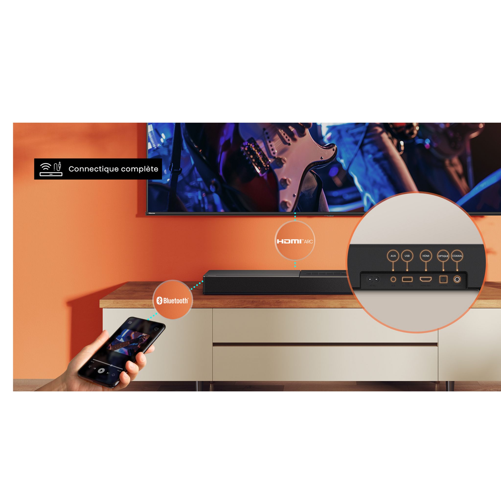 Voir la diapositive 15 : HISENSE Barre de son HS2000 - Noir