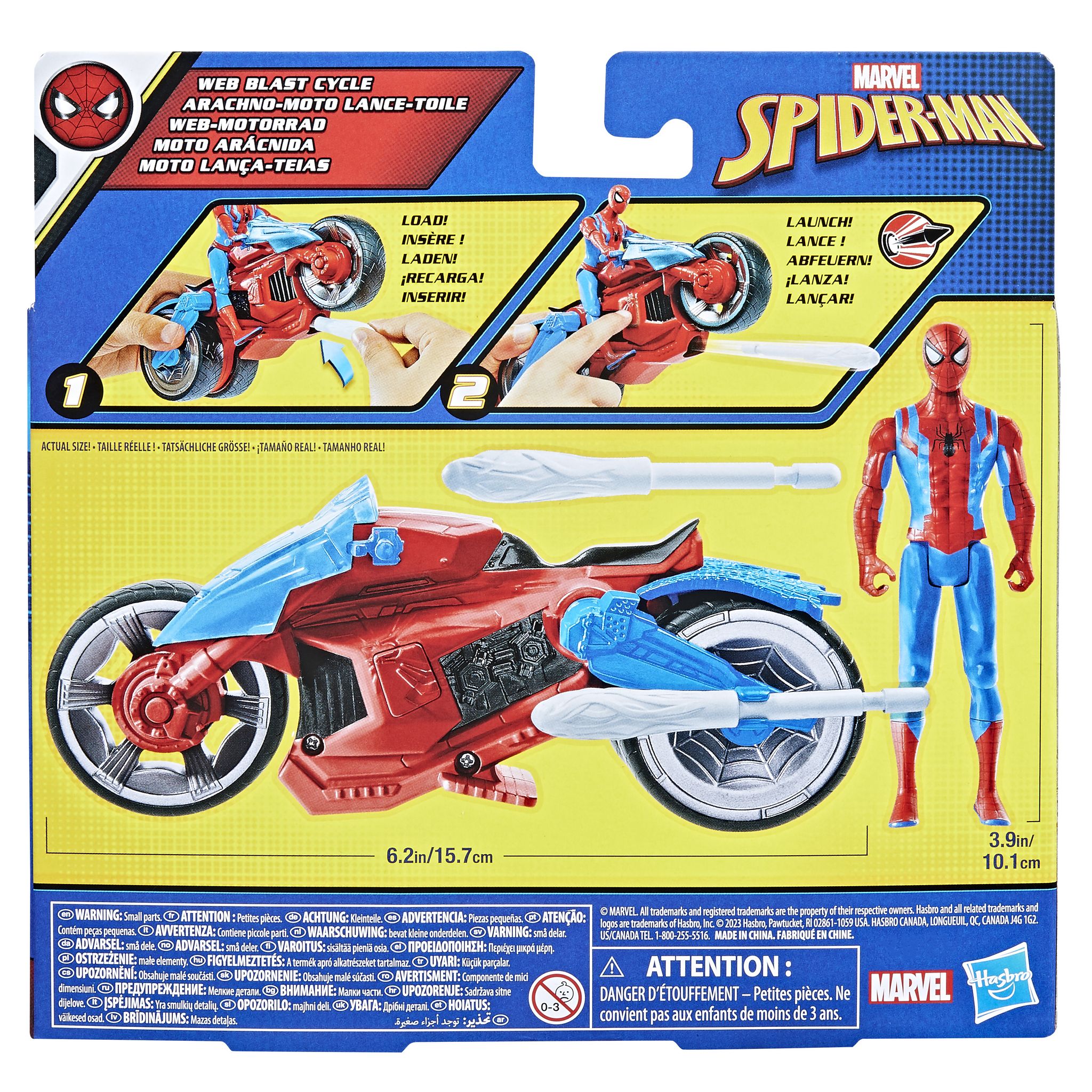 Voir la diapositive 5 : HASBRO Figurine et Arachno-Moto alnce toile Spiderman 10cm