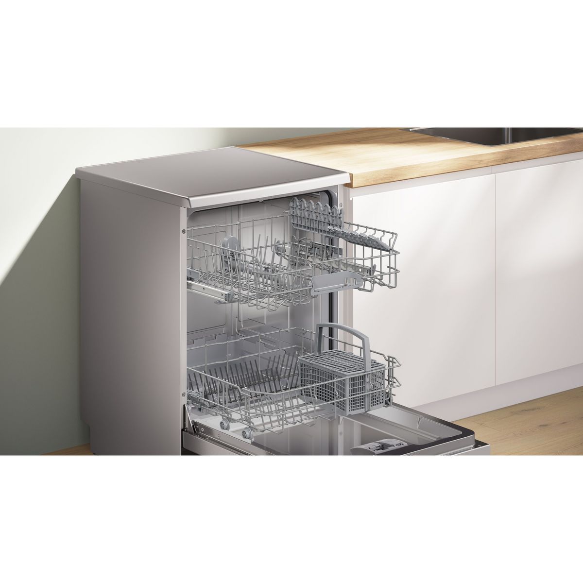 BOSCH Lave vaisselle pose libre SMS26AI01F, 60 cm, 12 couverts, 48 dB, E