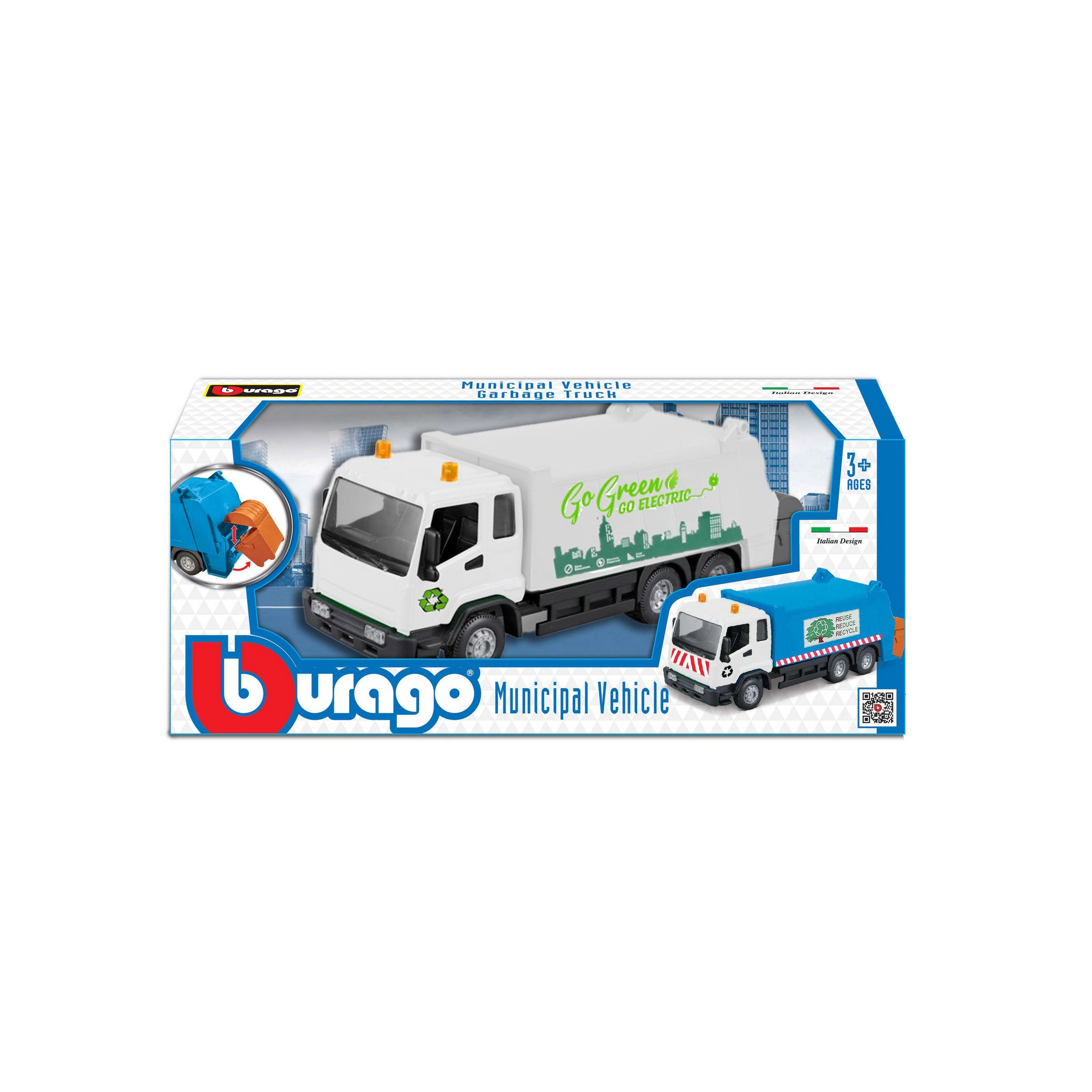 Voir la diapositive 2 : BBURAGO Camion Poubelle échelle 1/50ème