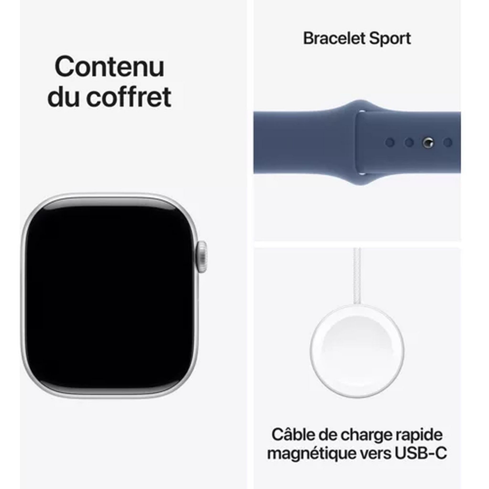 Voir la diapositive 3 : APPLE Montre connectée Watch 10 46mm Alu taille M/L - Argent