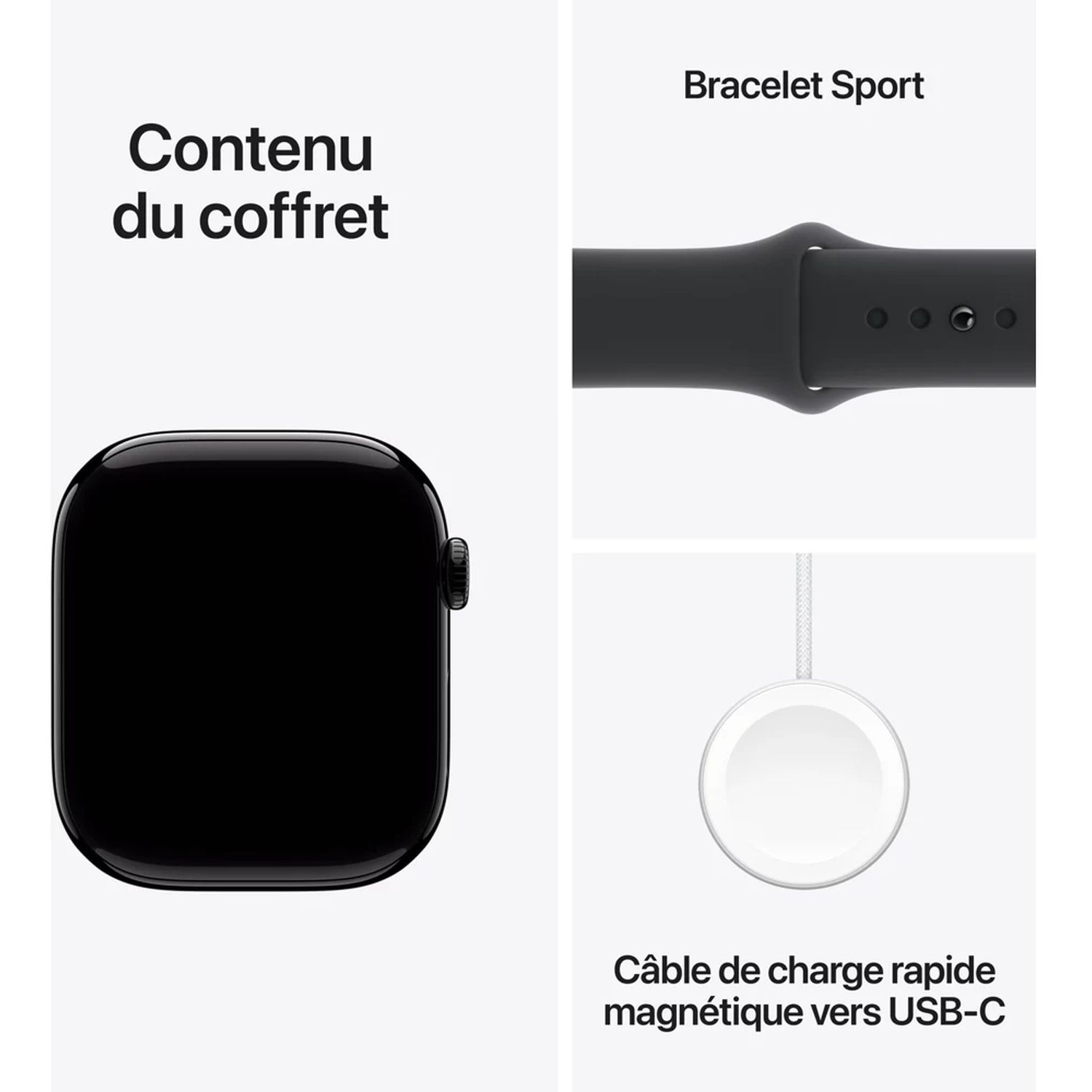 Voir la diapositive 3 : APPLE Montre connectée Watch 10 46mm Alu taille M/L - Noir