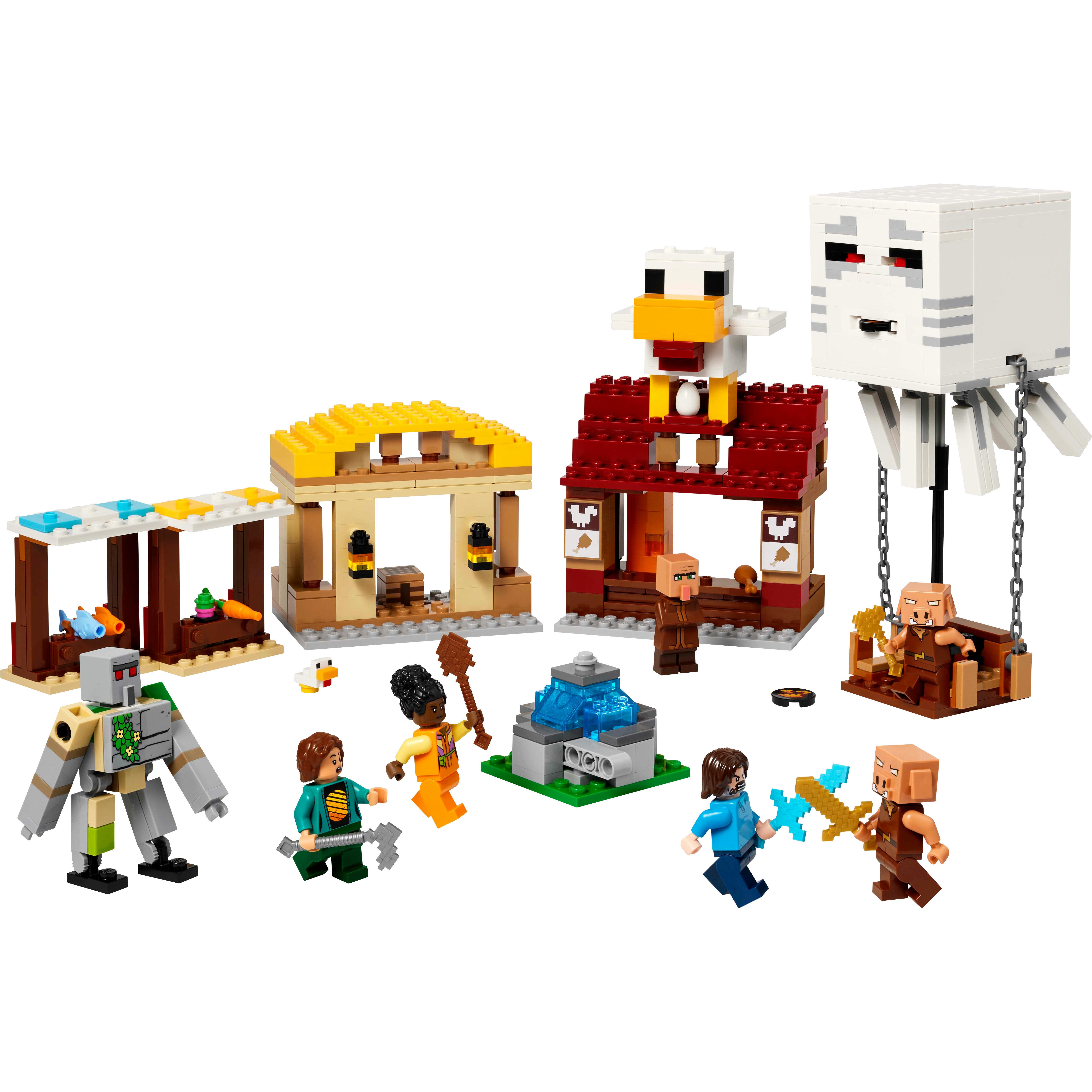 Voir la diapositive 2 : LEGO Minecraft 21273 Les Ghasts à l’Attaque du Village - Jeu pour garçon dès 10 ans