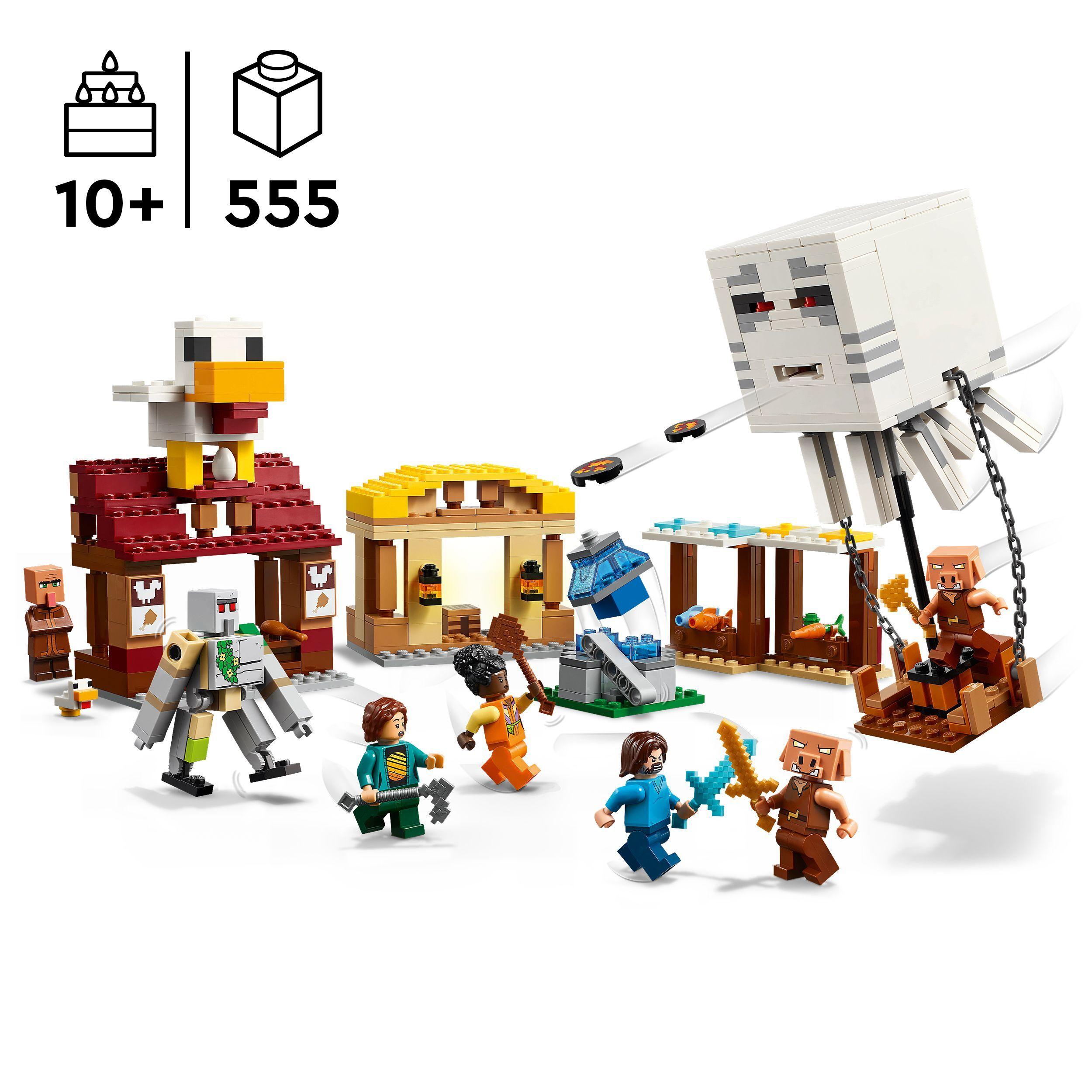 Voir la diapositive 3 : LEGO Minecraft 21273 Les Ghasts à l’Attaque du Village - Jeu pour garçon dès 10 ans