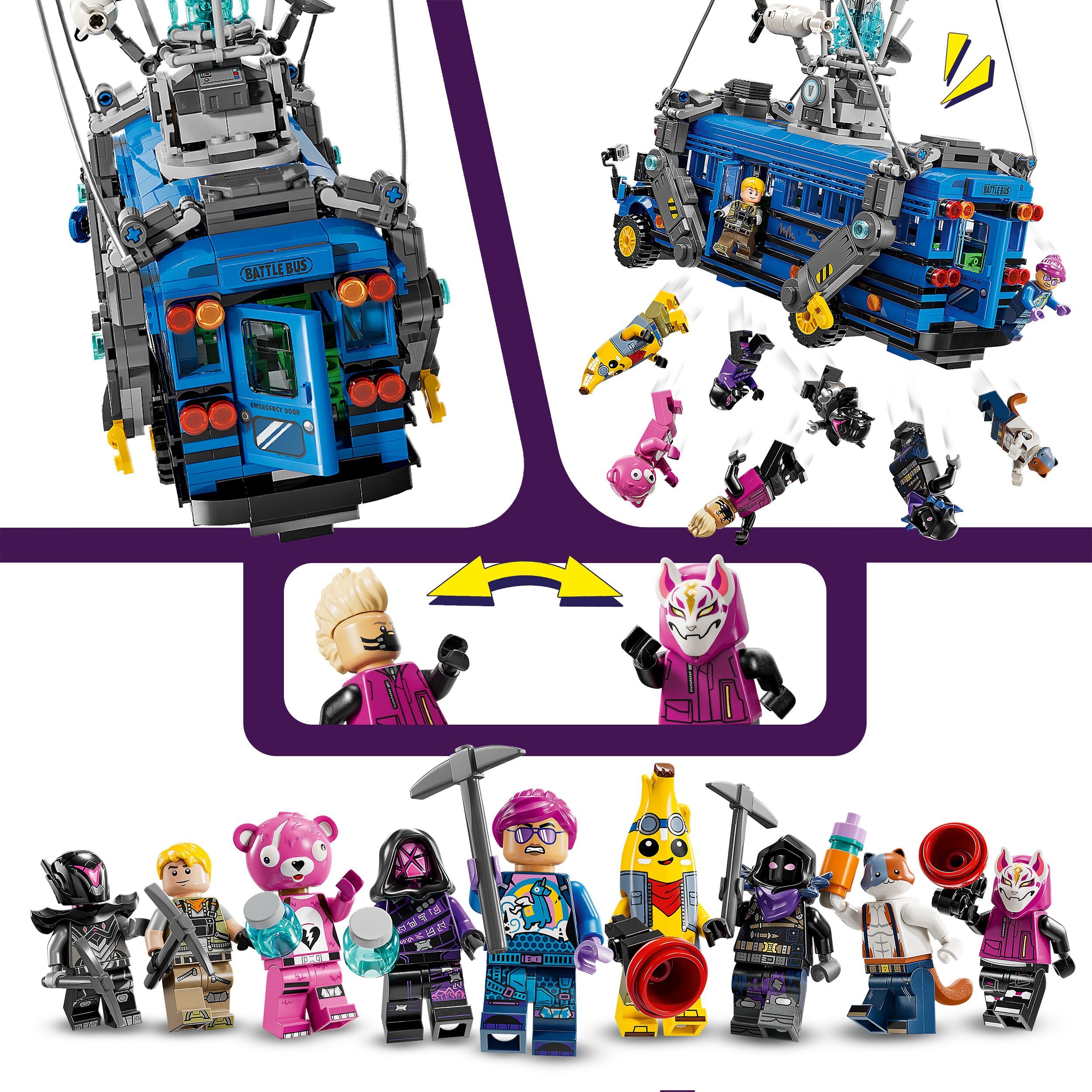 Voir la diapositive 5 : LEGO Fortnite 77073 Bus de combat - Jeu de construction collector inspiré du jeu vidéo