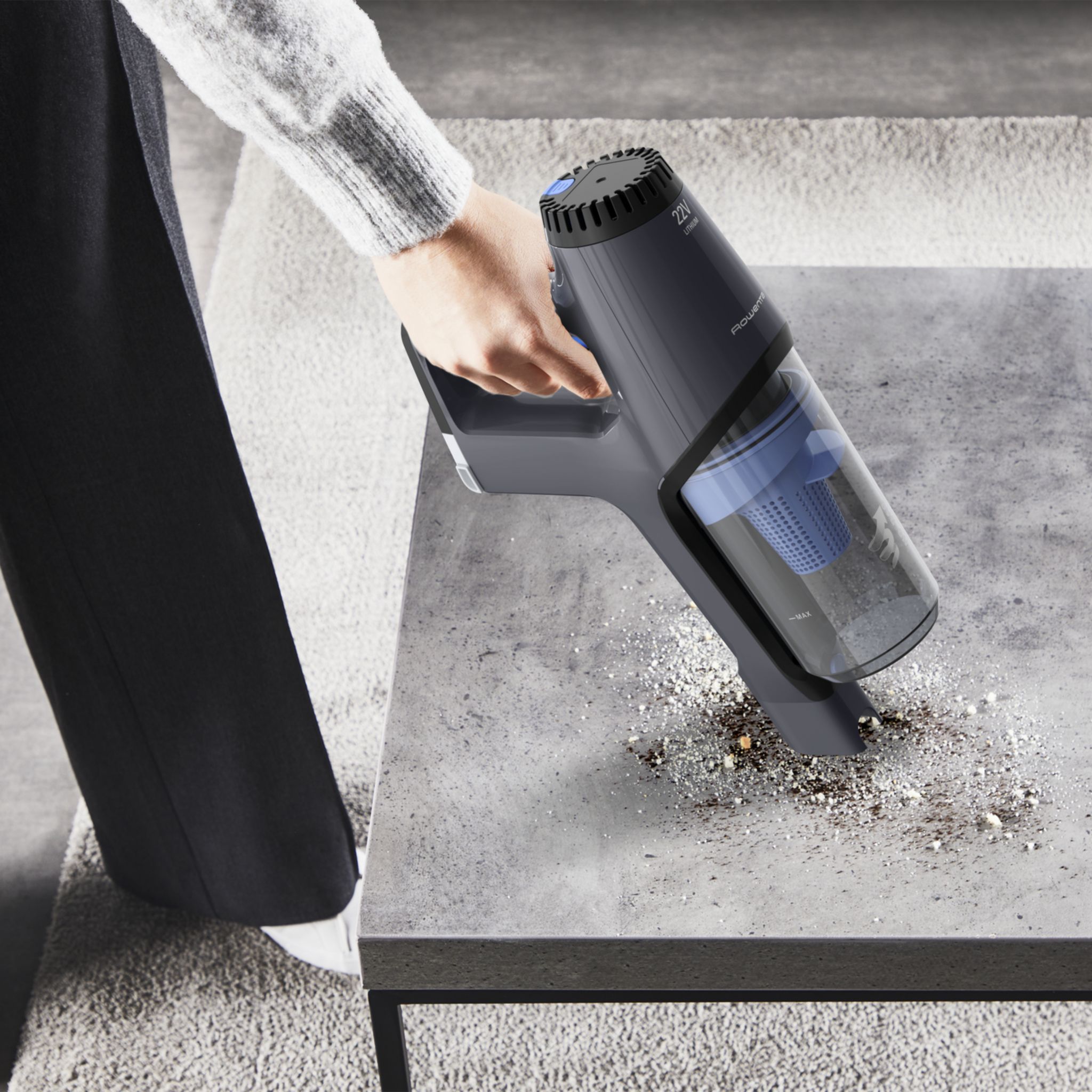 Voir la diapositive 8 : ROWENTA Aspirateur balai YY5561FE - Gris