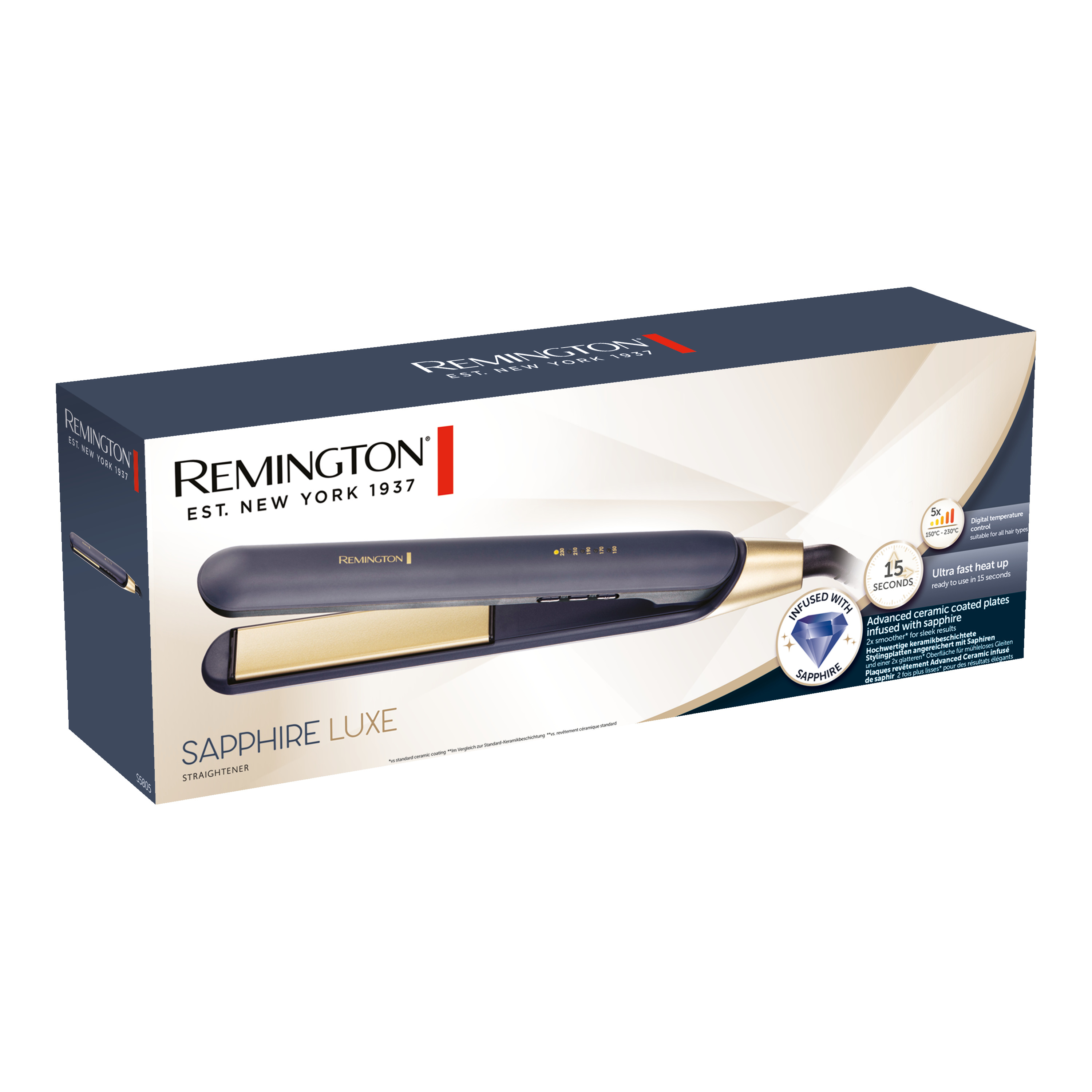 Voir la diapositive 2 : REMINGTON Lisseur S5805 - Bleu