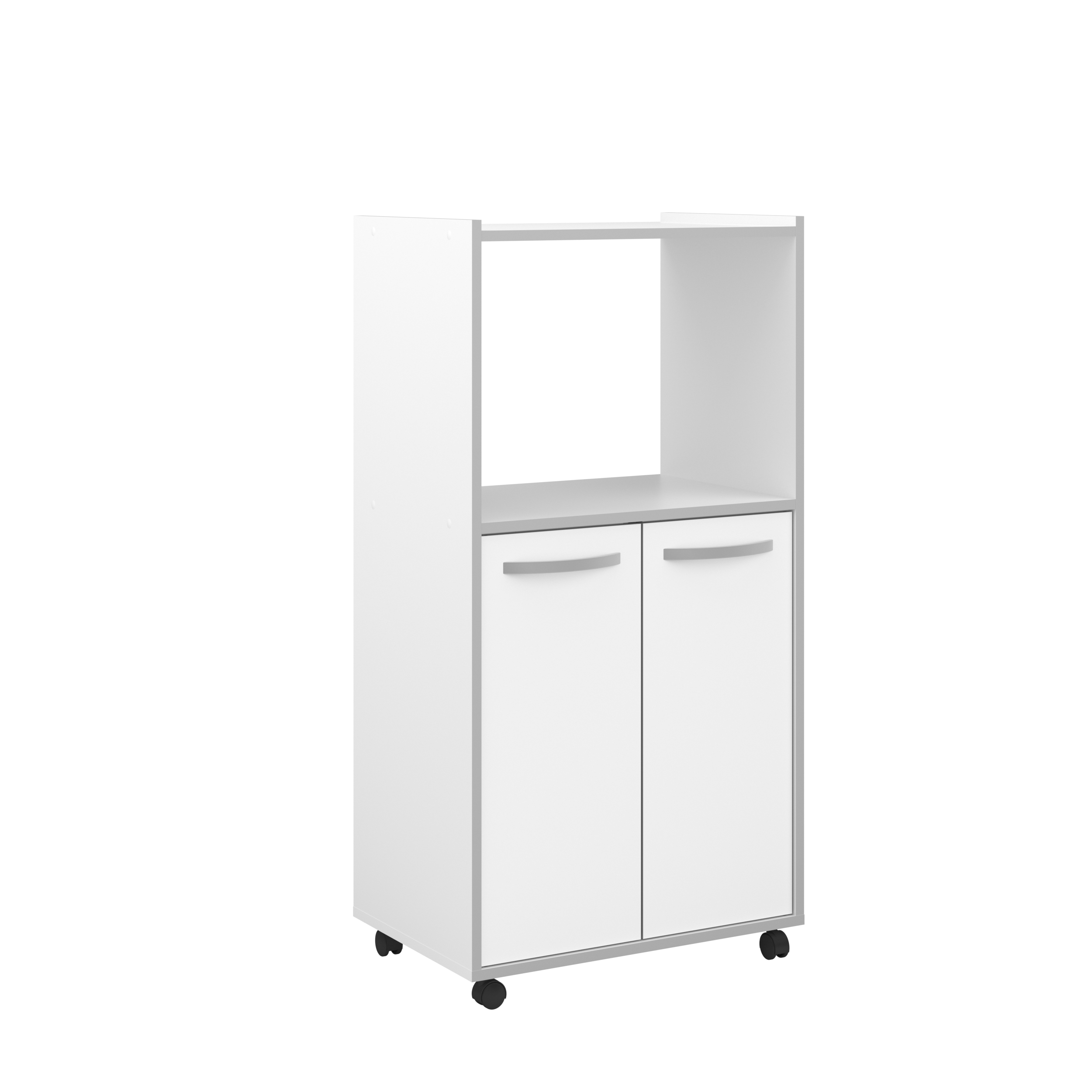Voir la diapositive 3 : Desserte de cuisine avec roulettes 2 portes 1 niche L60cm ZAK