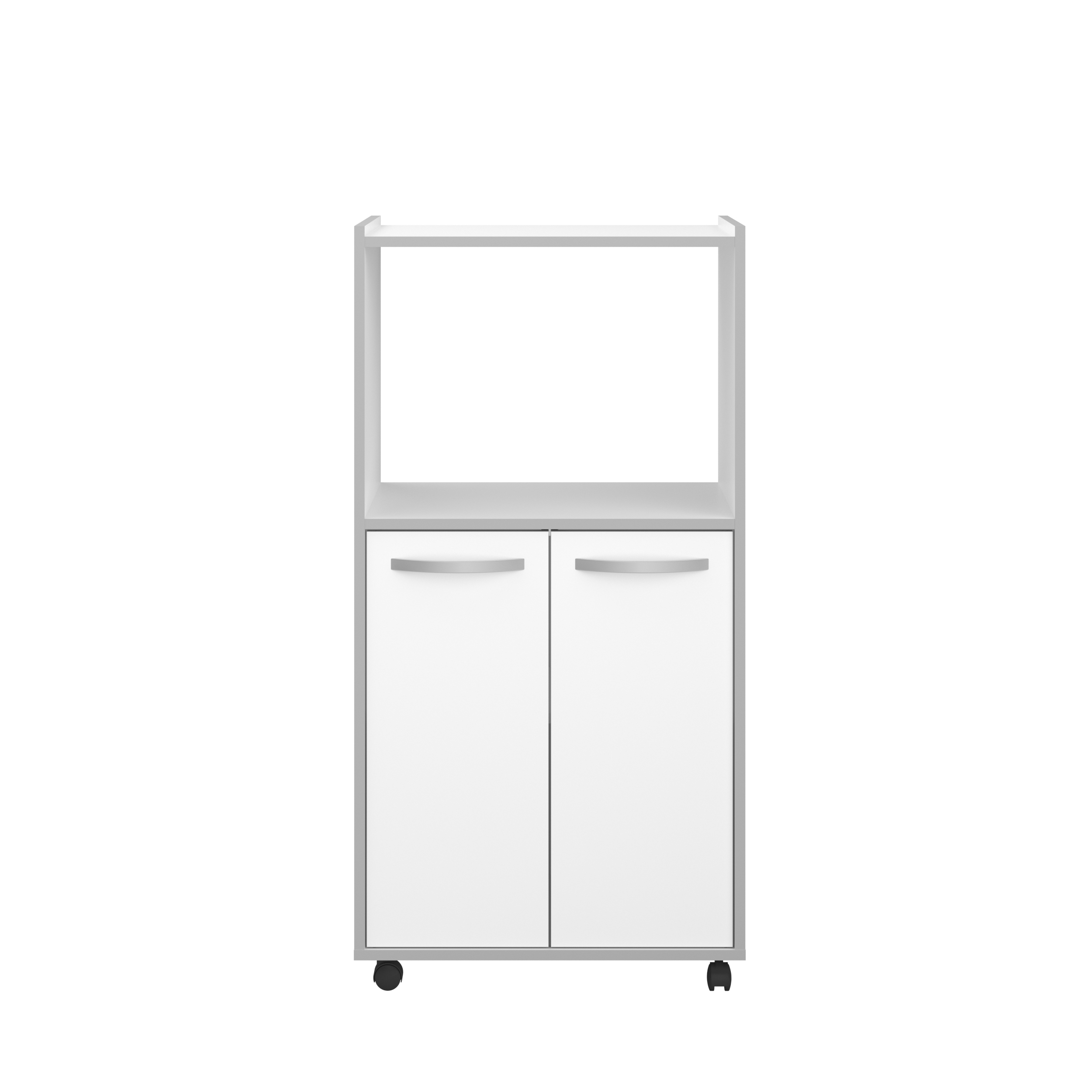 Voir la diapositive 4 : Desserte de cuisine avec roulettes 2 portes 1 niche L60cm ZAK