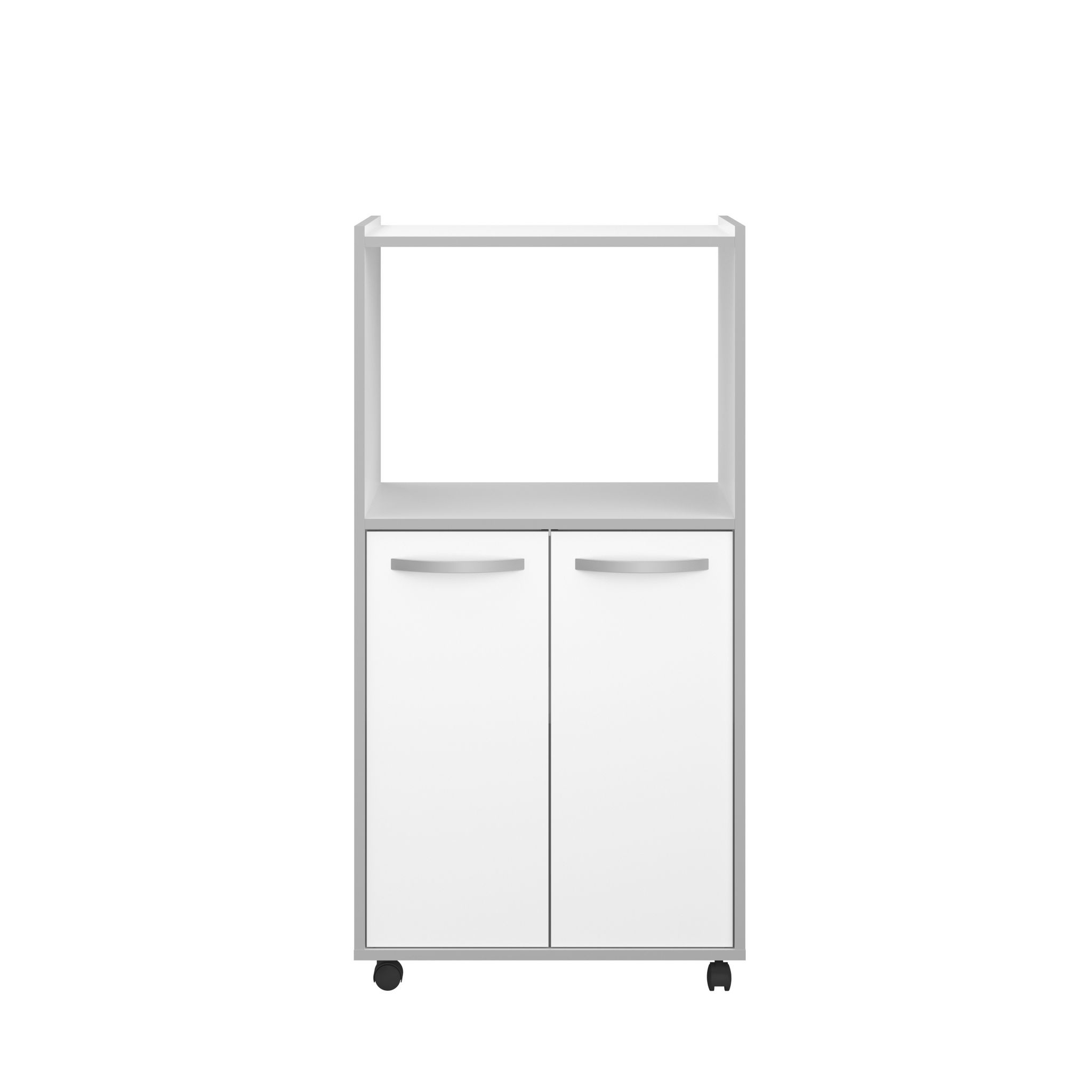 Voir la diapositive 4 : Desserte de cuisine avec roulettes 2 portes 1 niche L60cm ZAK