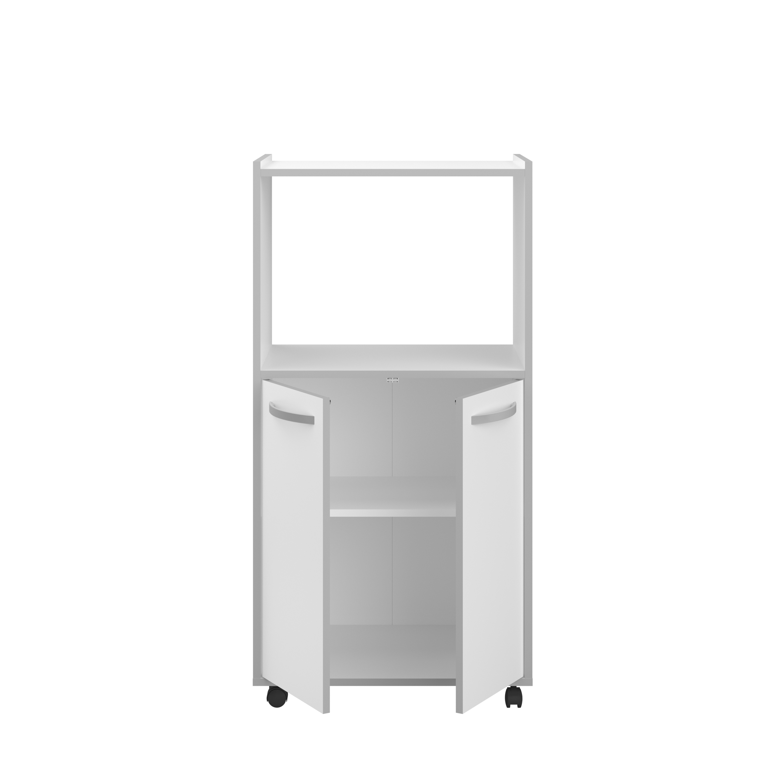 Voir la diapositive 5 : Desserte de cuisine avec roulettes 2 portes 1 niche L60cm ZAK