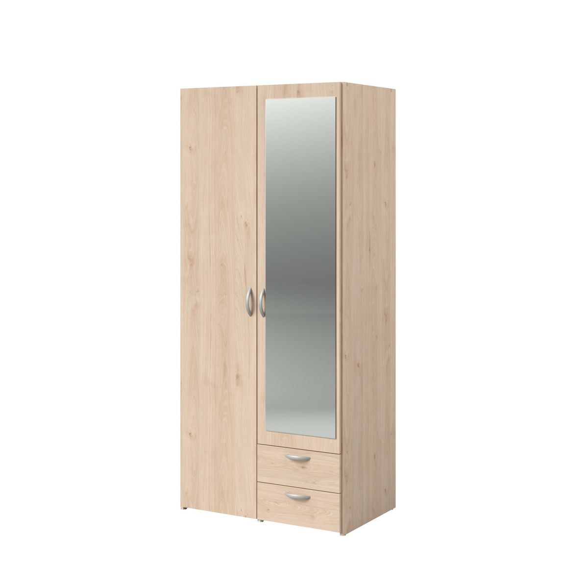 Armoire 2 portes dont 1 avec miroir et 2 tiroirs L81cm DAISY 2