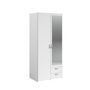 Voir la diapositive 3 : Armoire 2 portes dont 1 avec miroir et 2 tiroirs L81cm DAISY 2