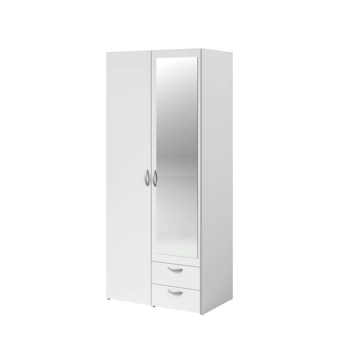 Armoire 2 portes dont 1 avec miroir et 2 tiroirs L81cm DAISY 2