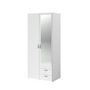 Voir la diapositive 4 : Armoire 2 portes dont 1 avec miroir et 2 tiroirs L81cm DAISY 2