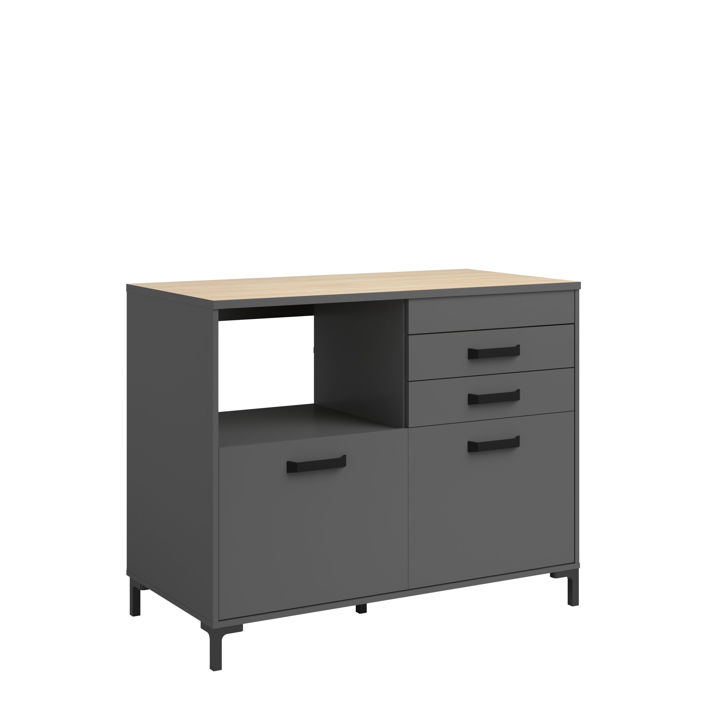 Voir la diapositive 3 : Meuble bas de cuisine 2 portes 2 tiroirs L118cm SAMBA