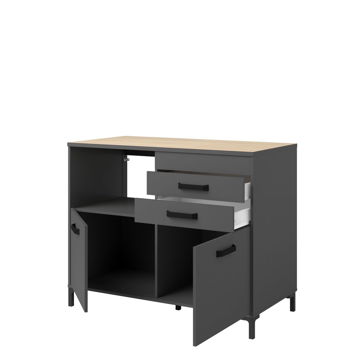 Meuble bas de cuisine 2 portes 2 tiroirs L118cm SAMBA