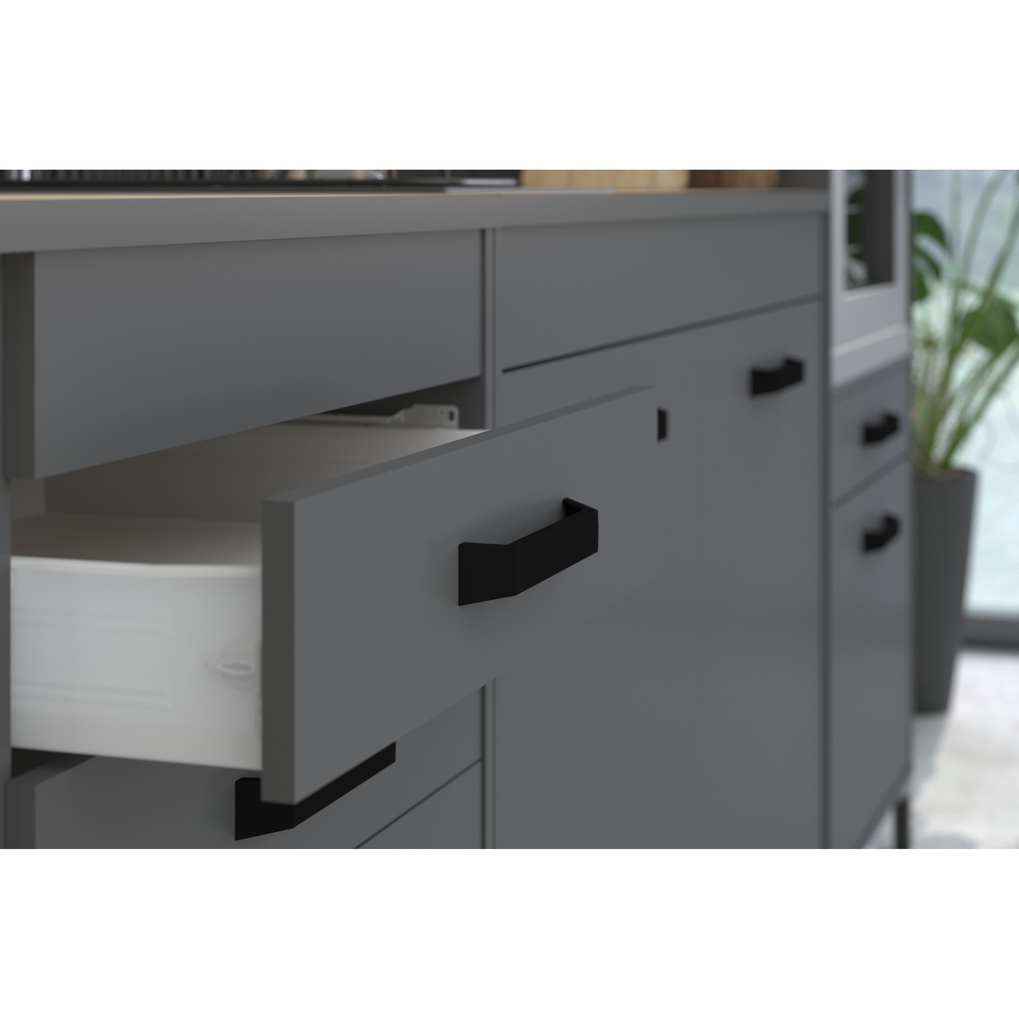 Voir la diapositive 9 : Meuble bas de cuisine 2 portes 2 tiroirs L118cm SAMBA