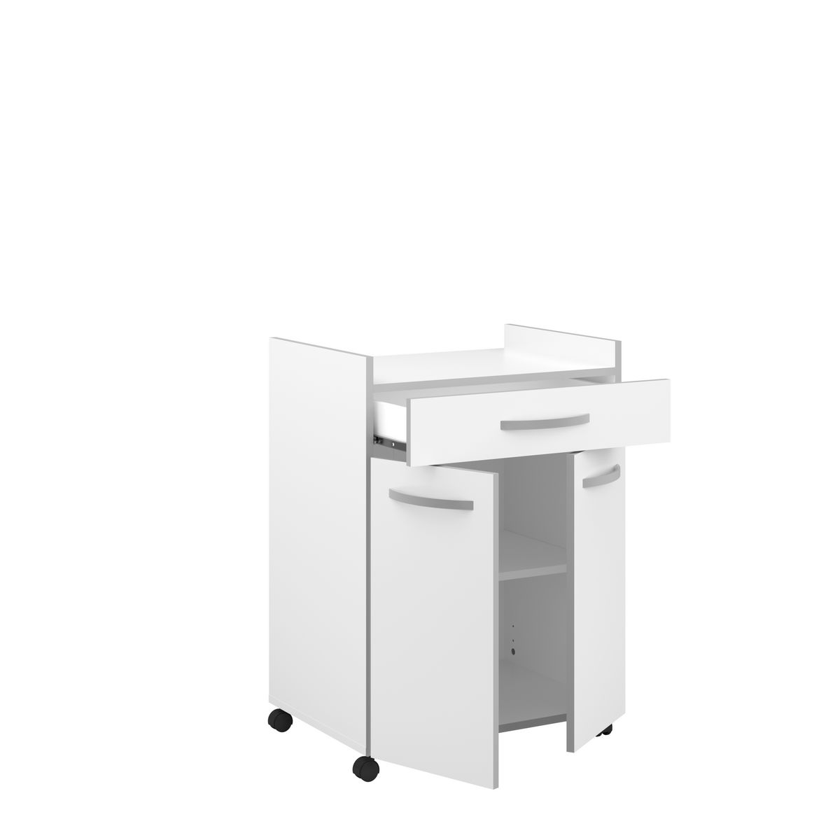 Desserte de cuisine avec roulettes 2 portes 1 tiroir  L60cm ZAK