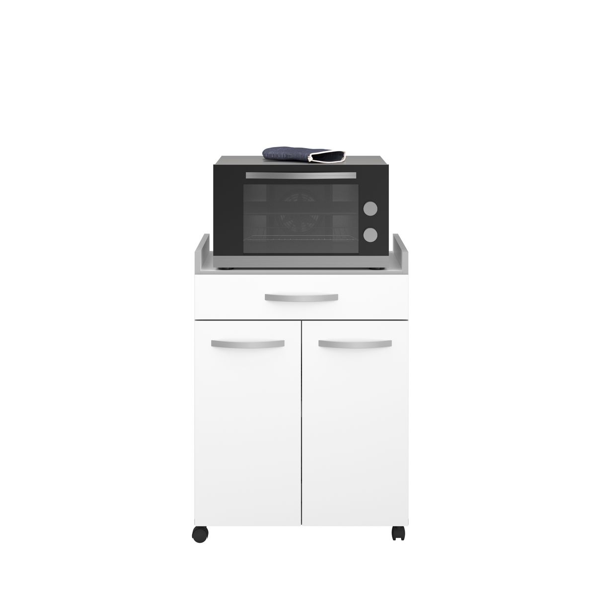 Desserte de cuisine avec roulettes 2 portes 1 tiroir  L60cm ZAK