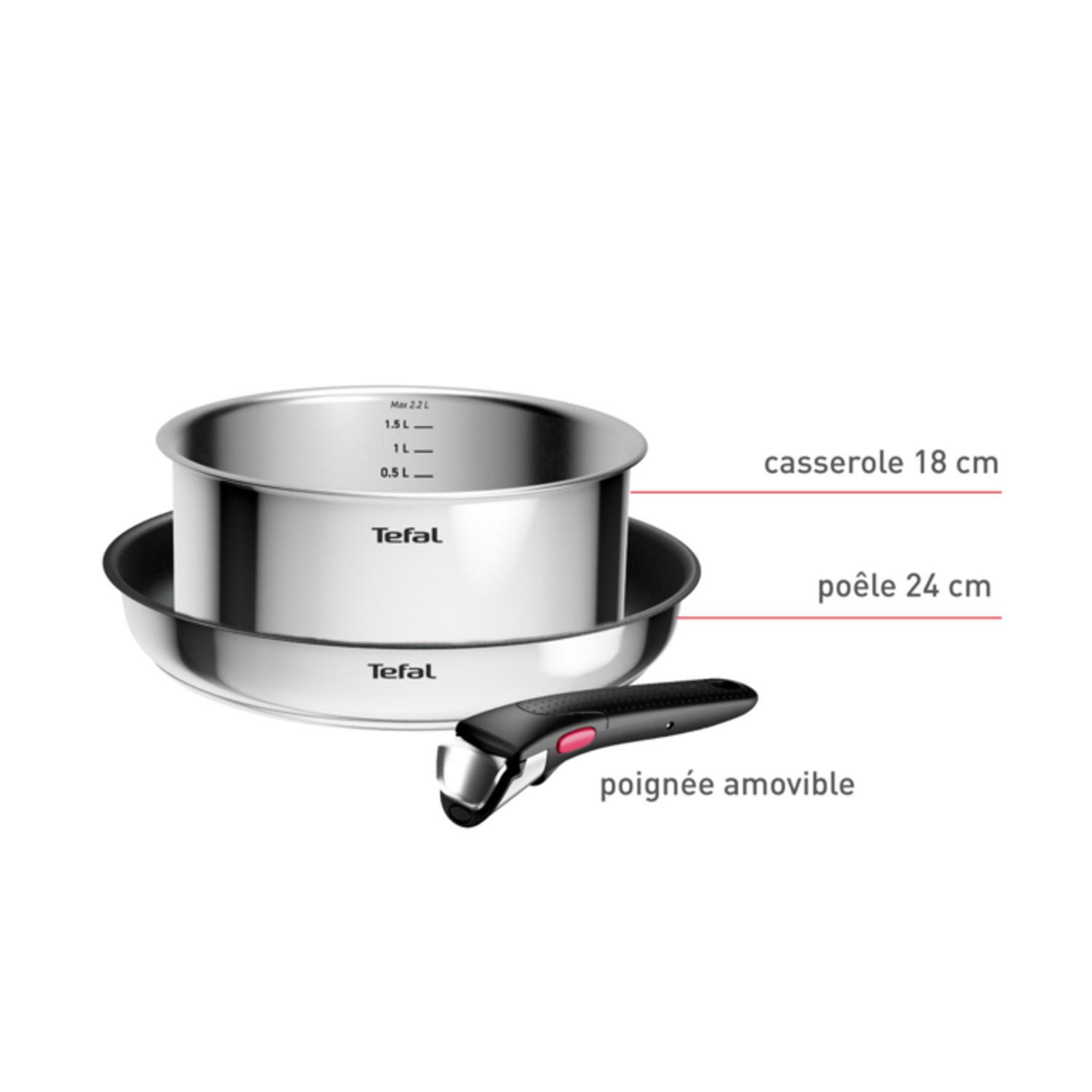 Voir la diapositive 7 : TEFAL Set 3 pièces inox tous feux dont induction