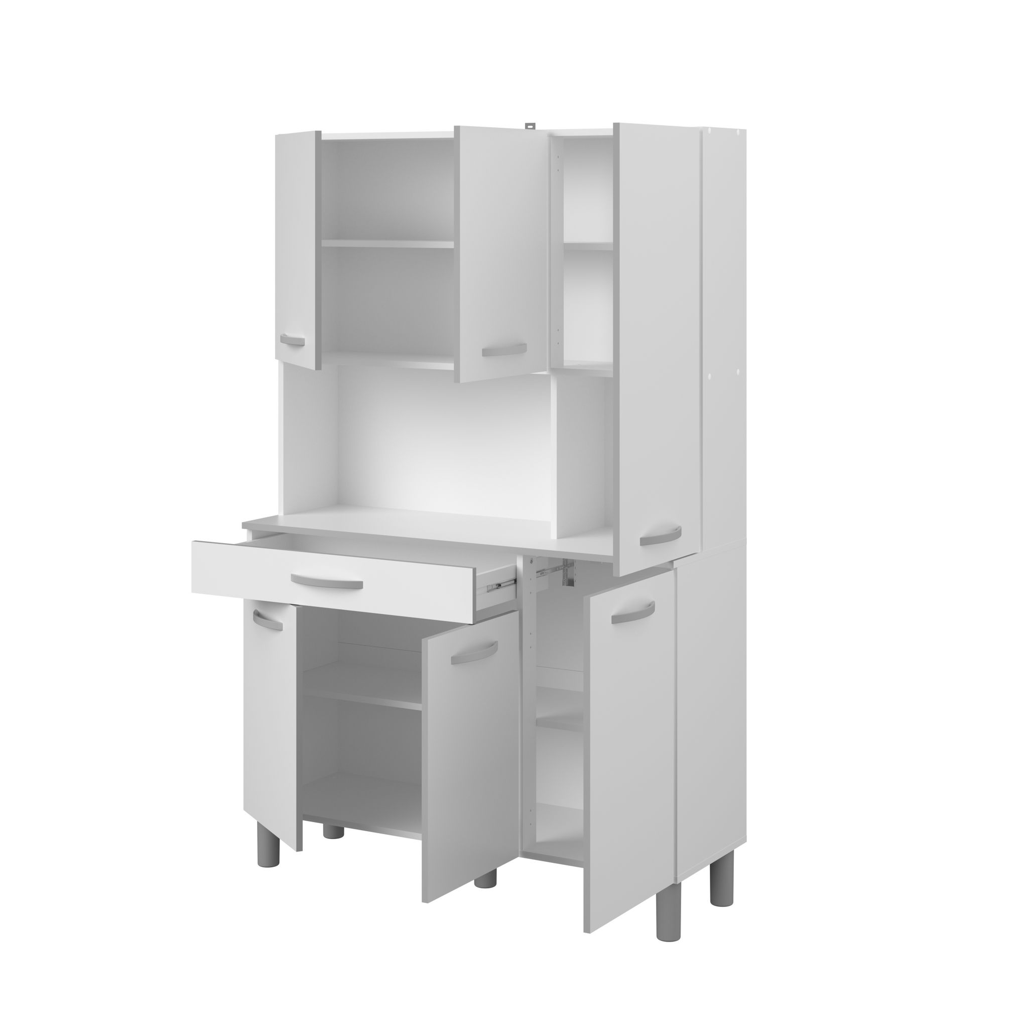 Voir la diapositive 7 : Buffet de cuisine 6 portes 1 tiroir L120cm ZAK