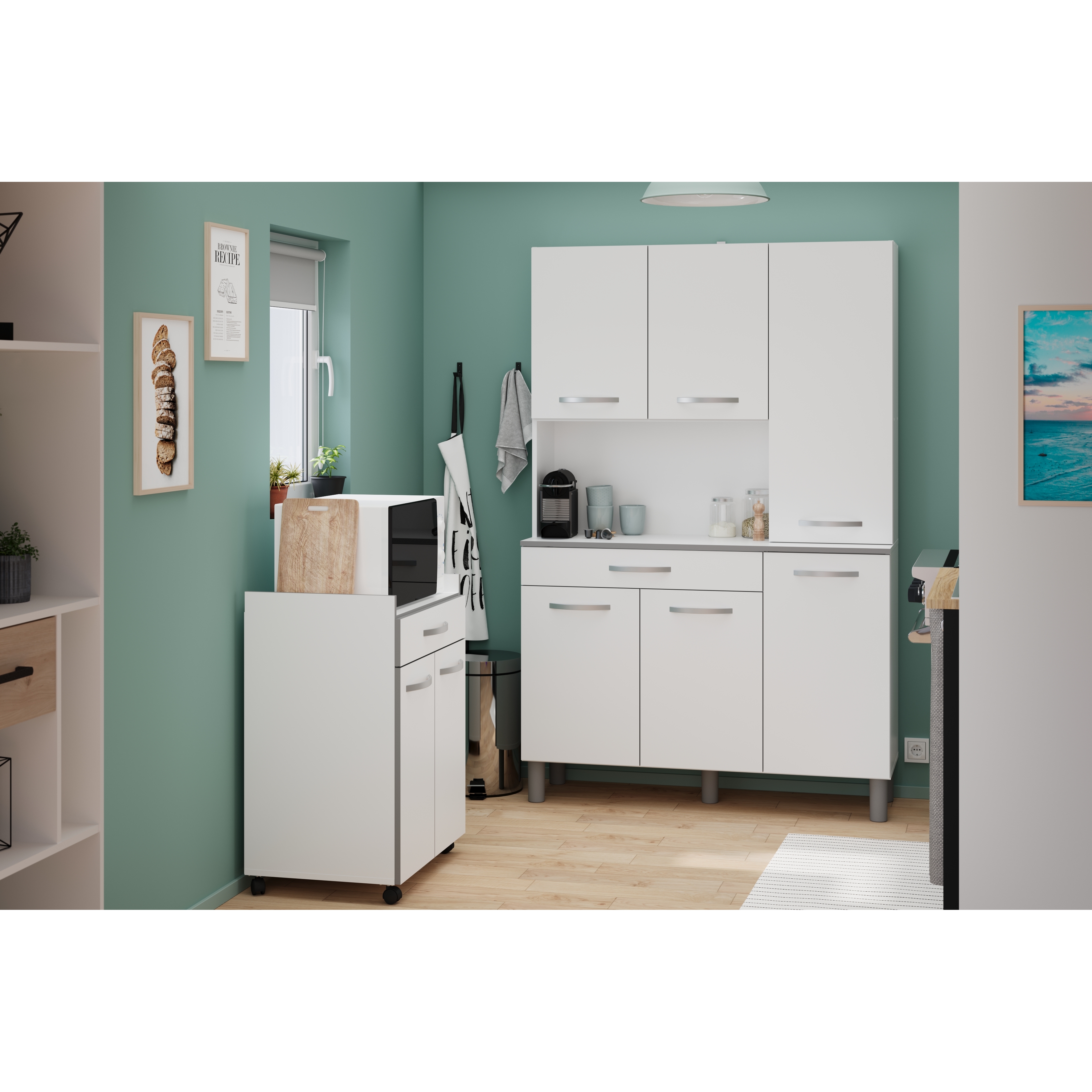Voir la diapositive 10 : Buffet de cuisine 6 portes 1 tiroir L120cm ZAK