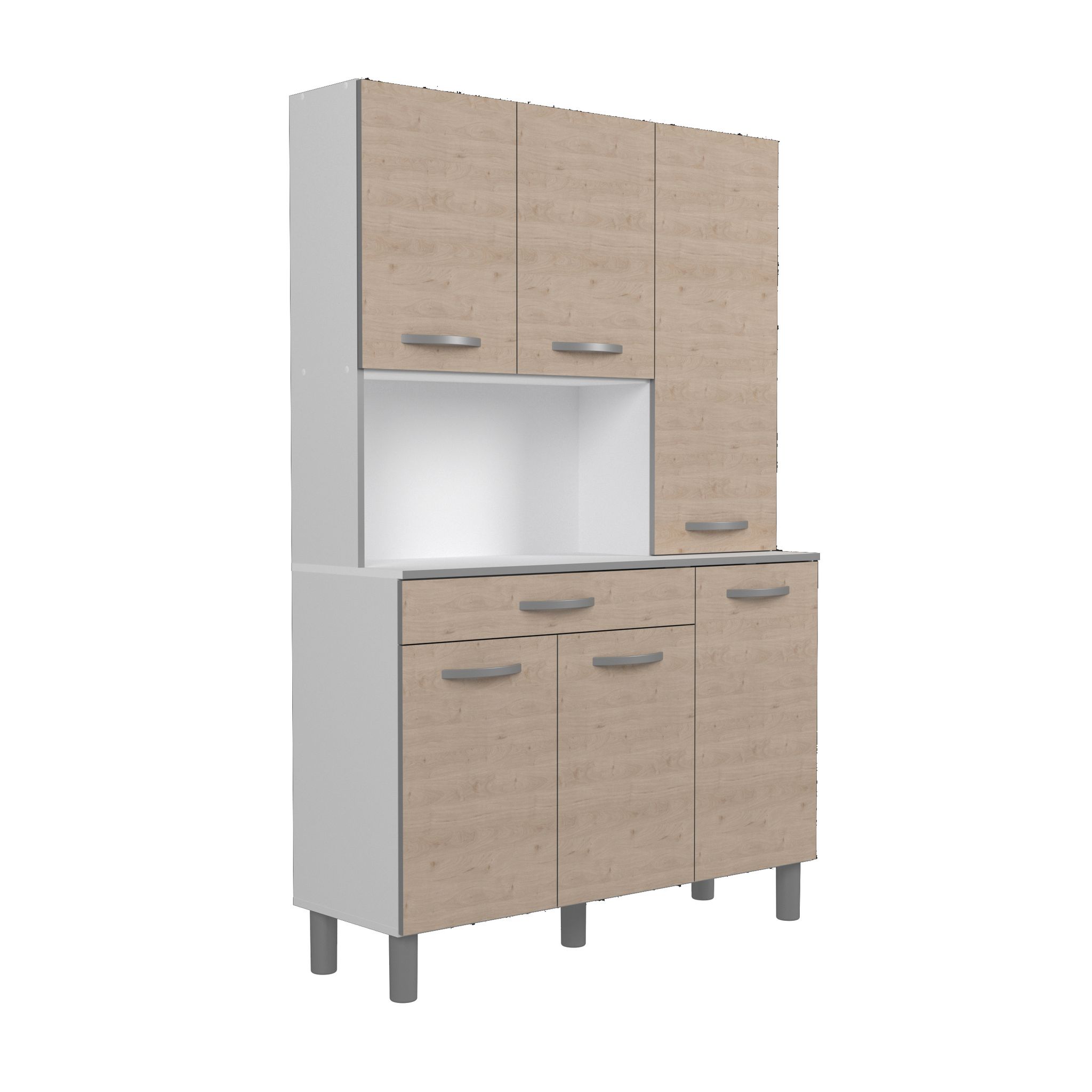 Voir la diapositive 3 : Buffet de cuisine 6 portes 1 tiroir L120cm ZAK