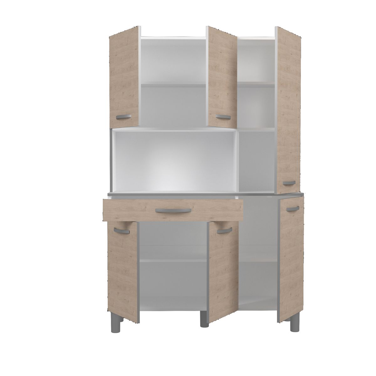 Buffet de cuisine 6 portes 1 tiroir L120cm ZAK