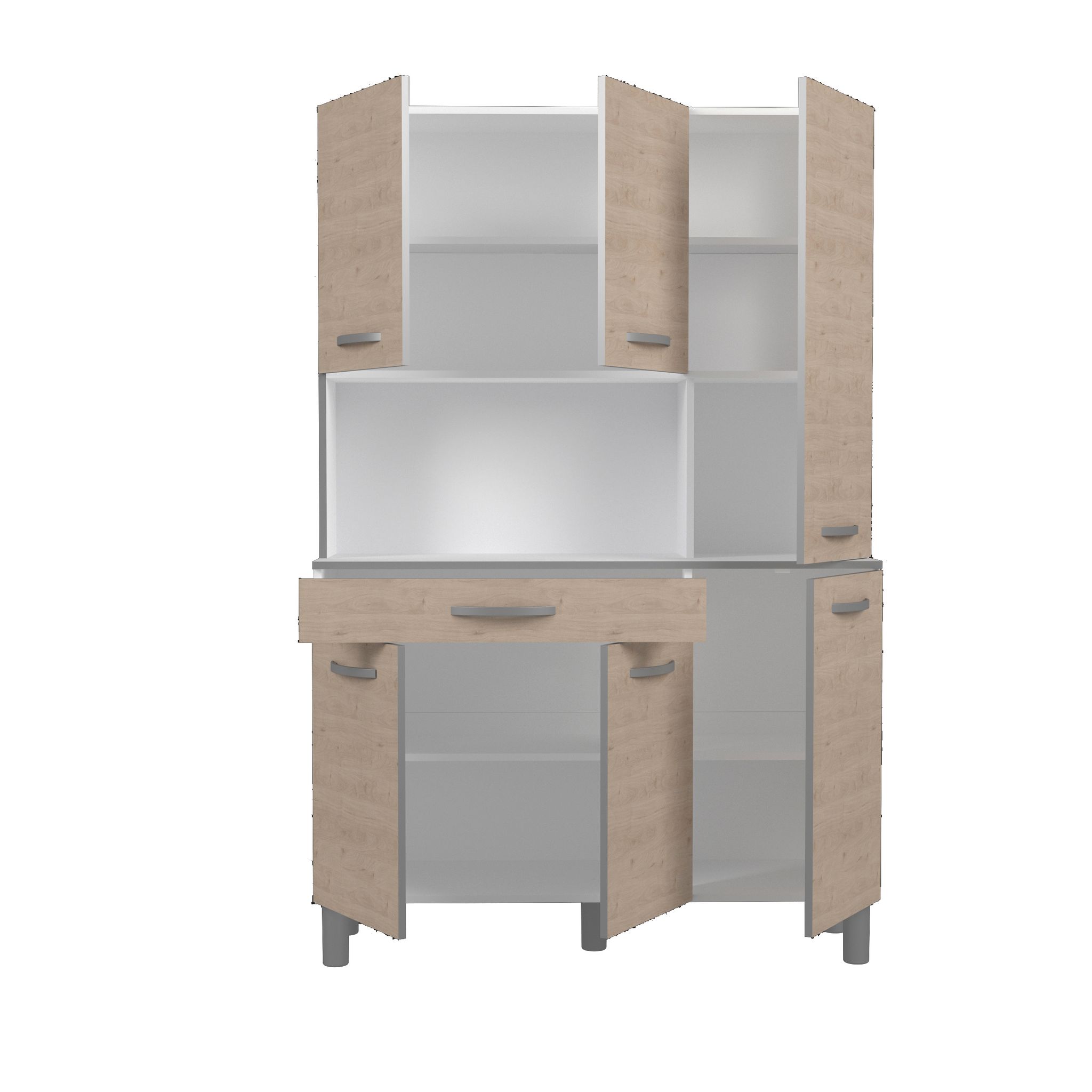 Voir la diapositive 5 : Buffet de cuisine 6 portes 1 tiroir L120cm ZAK