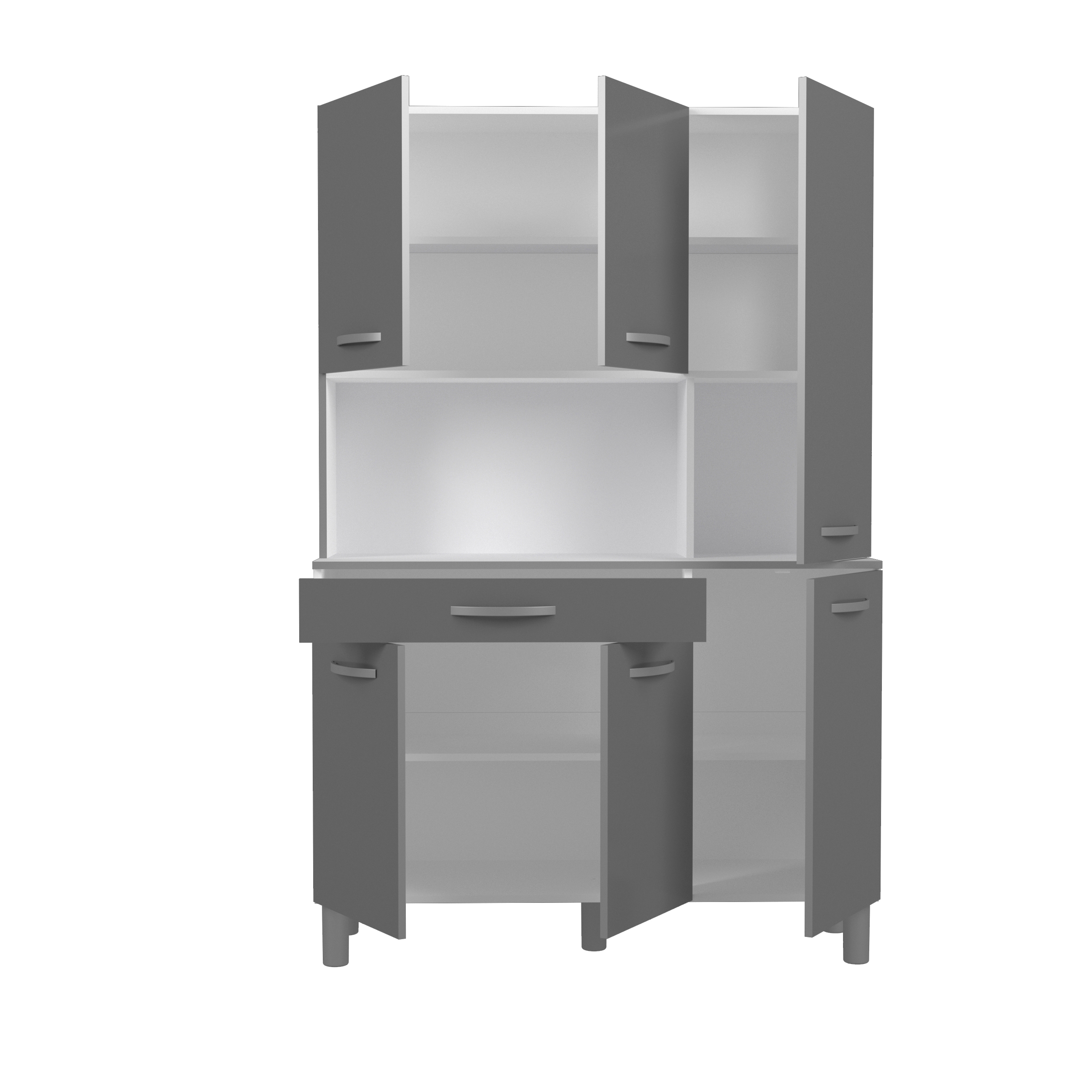 Voir la diapositive 5 : Buffet de cuisine 6 portes 1 tiroir L120cm ZAK