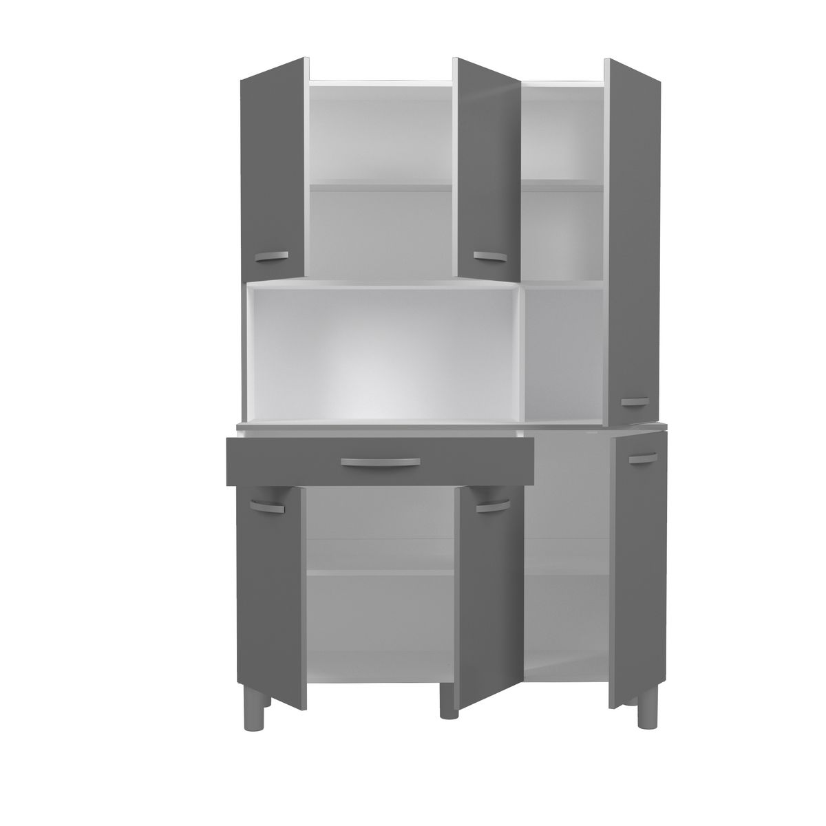 Buffet de cuisine 6 portes 1 tiroir L120cm ZAK