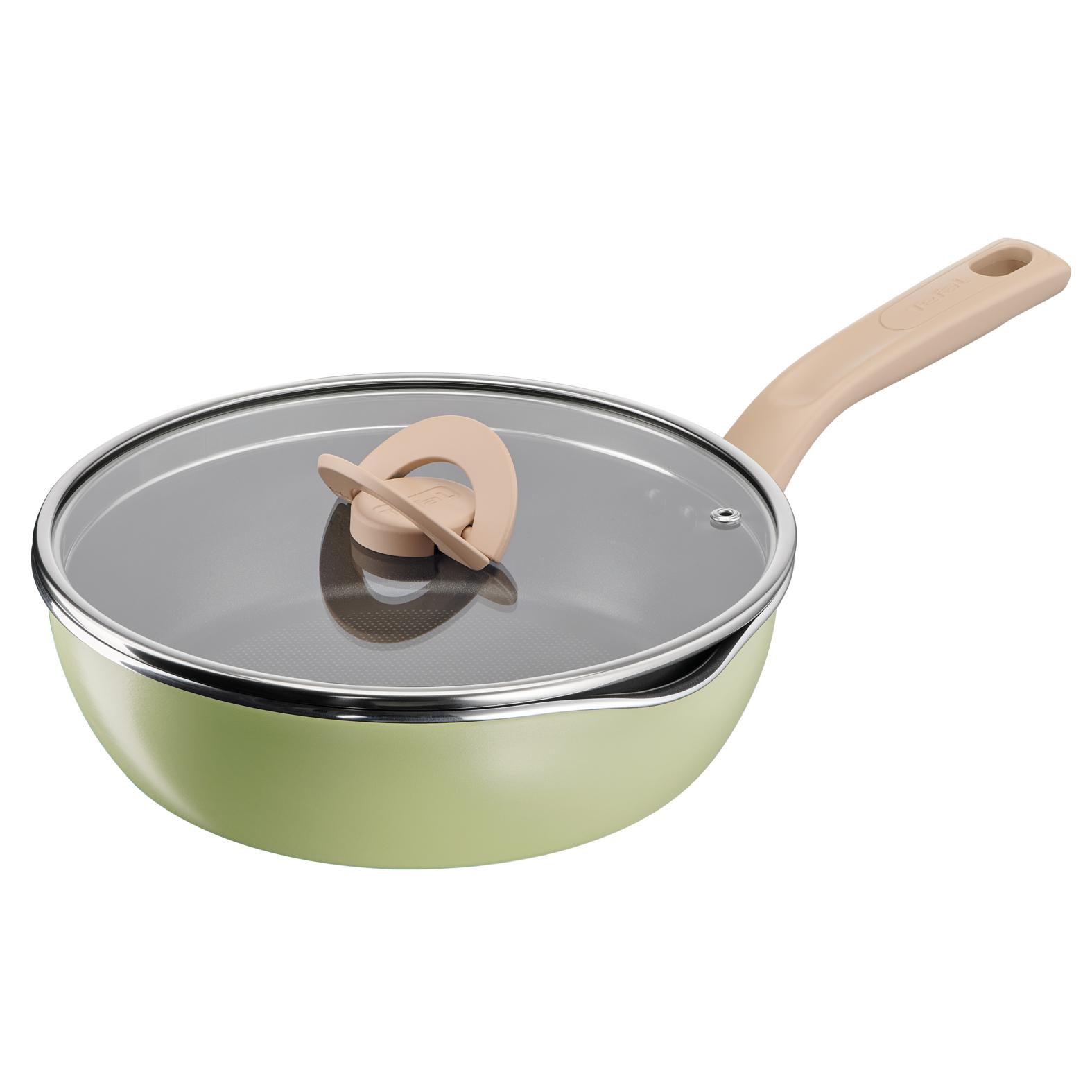 TEFAL Poêle 24 cm tous feux dont induction avec couvercle - Vert