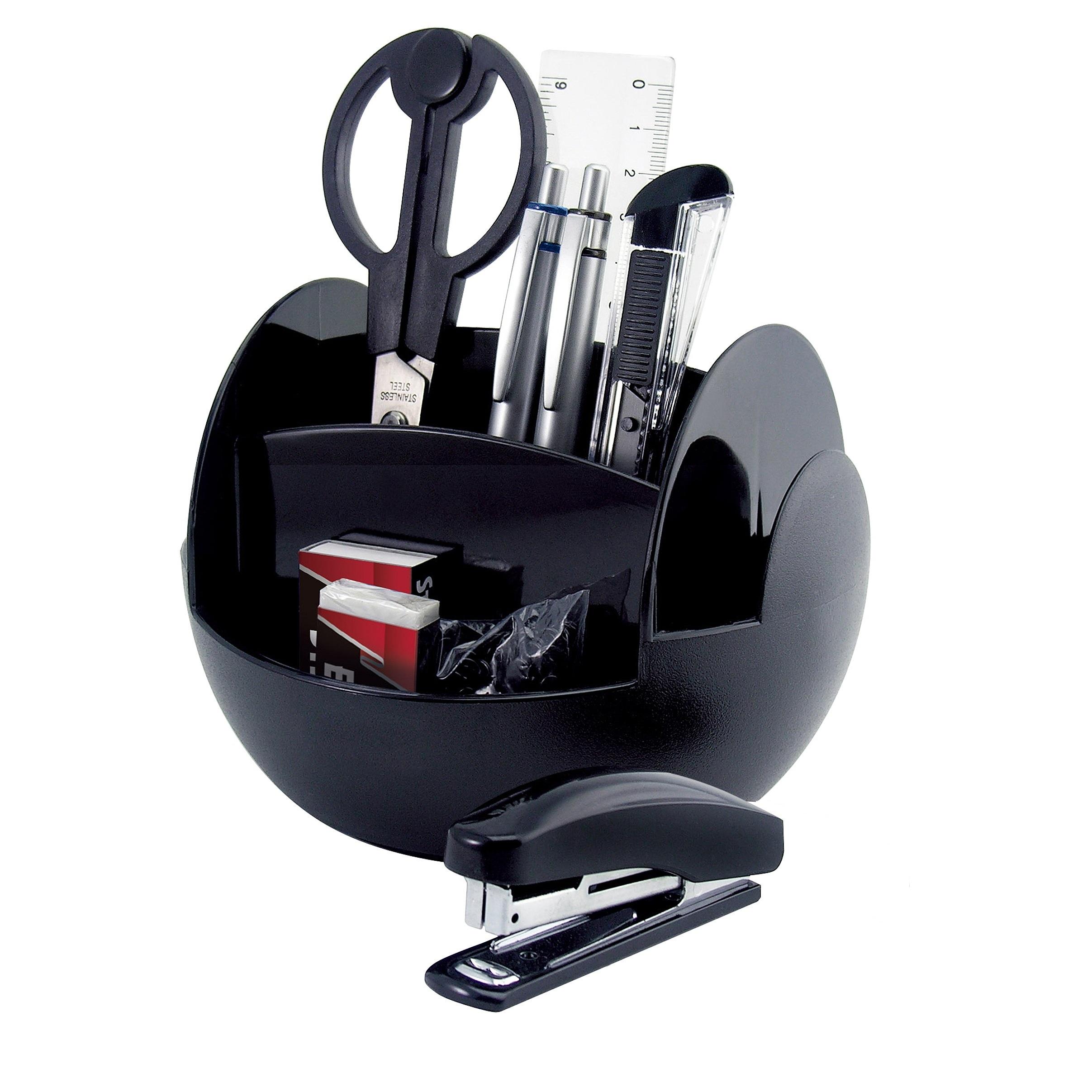 Organisateur de bureau rotatif noir 6 cases avec 9 produits Pavo