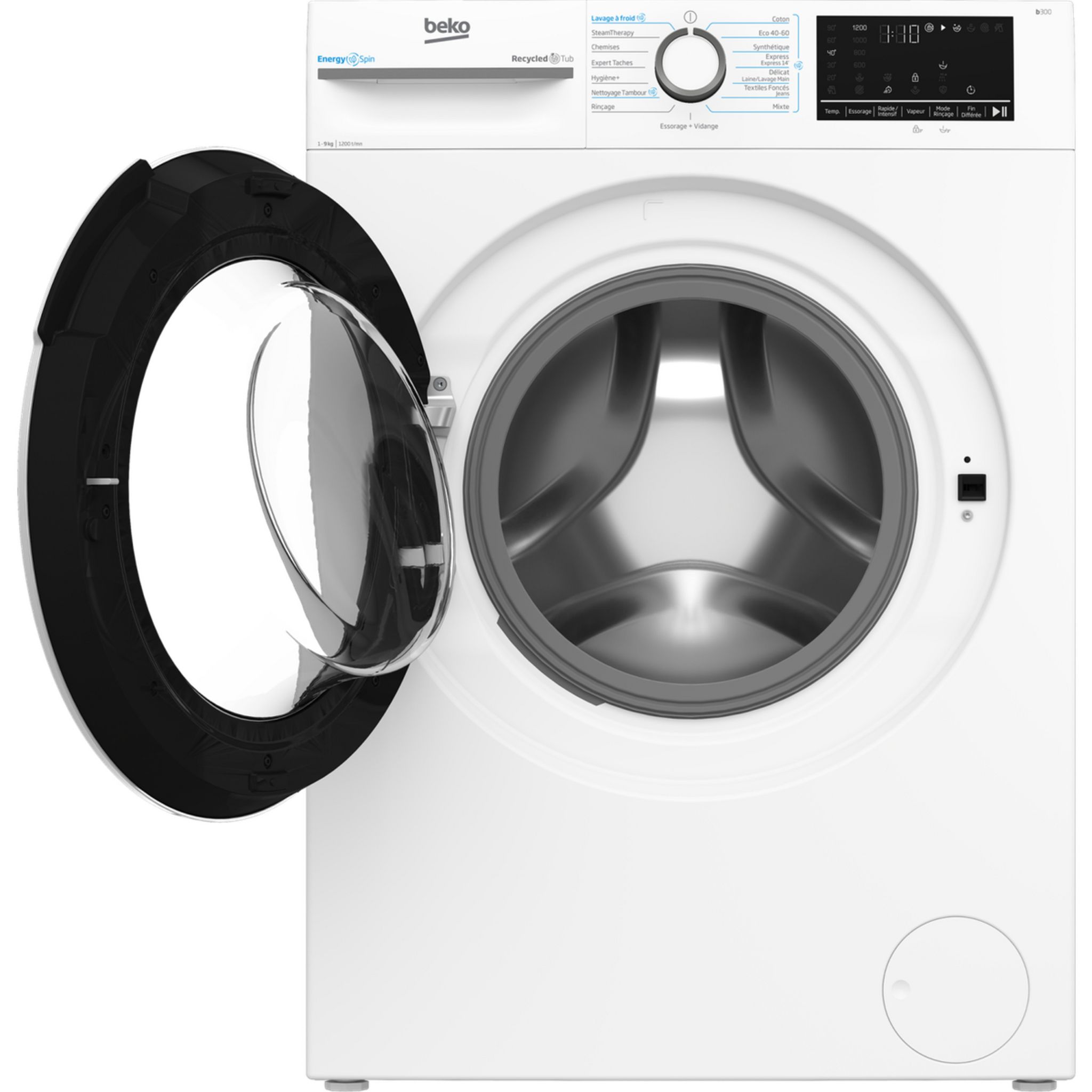Voir la diapositive 2 : BEKO Lave linge hublot à induction BM0WT49211, 9 kg, 1200 T/min, A