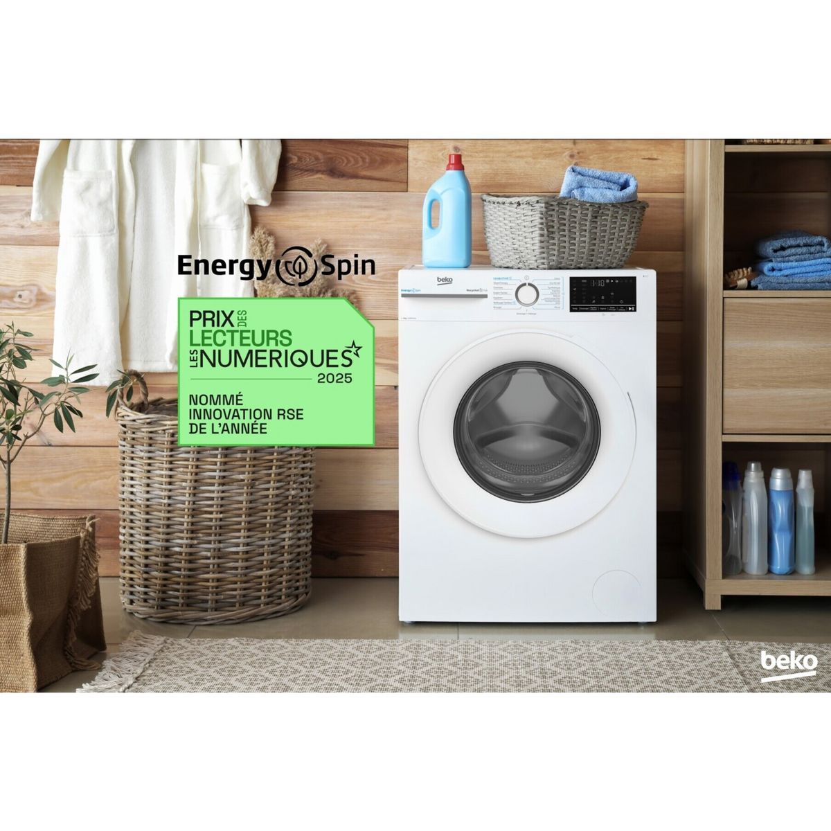 BEKO Lave linge hublot à induction BM0WT49211, 9 kg, 1200 T/min, A
