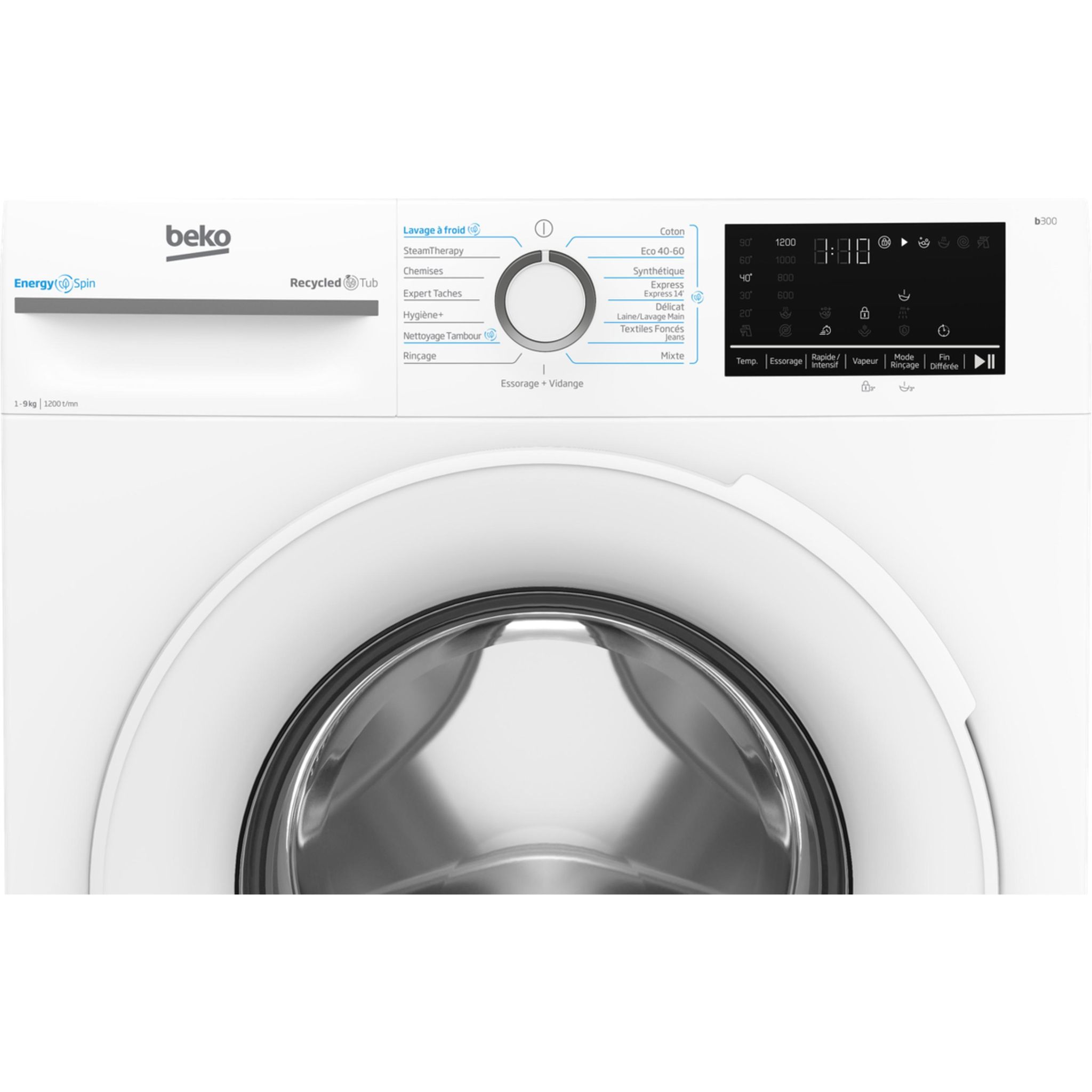 Voir la diapositive 6 : BEKO Lave linge hublot à induction BM0WT49211, 9 kg, 1200 T/min, A
