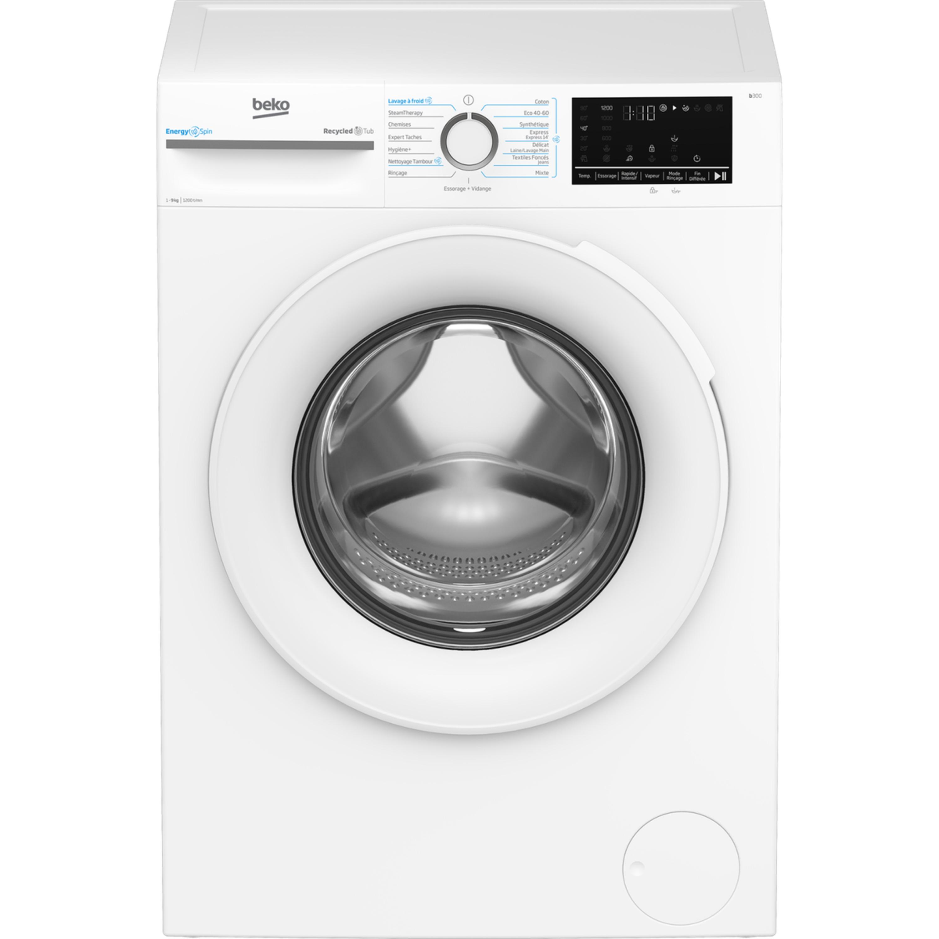 Voir la diapositive 8 : BEKO Lave linge hublot à induction BM0WT49211, 9 kg, 1200 T/min, A