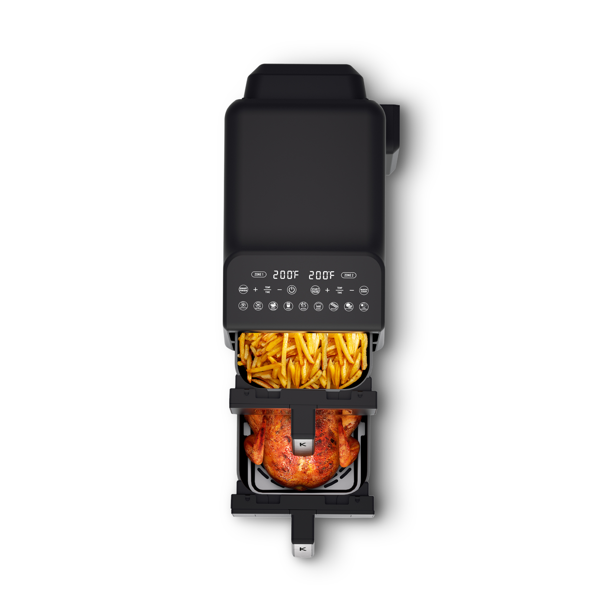 Voir la diapositive 4 : KITCHENCOOK Double friteuse à air verticale AIRFLOW11 - Noir