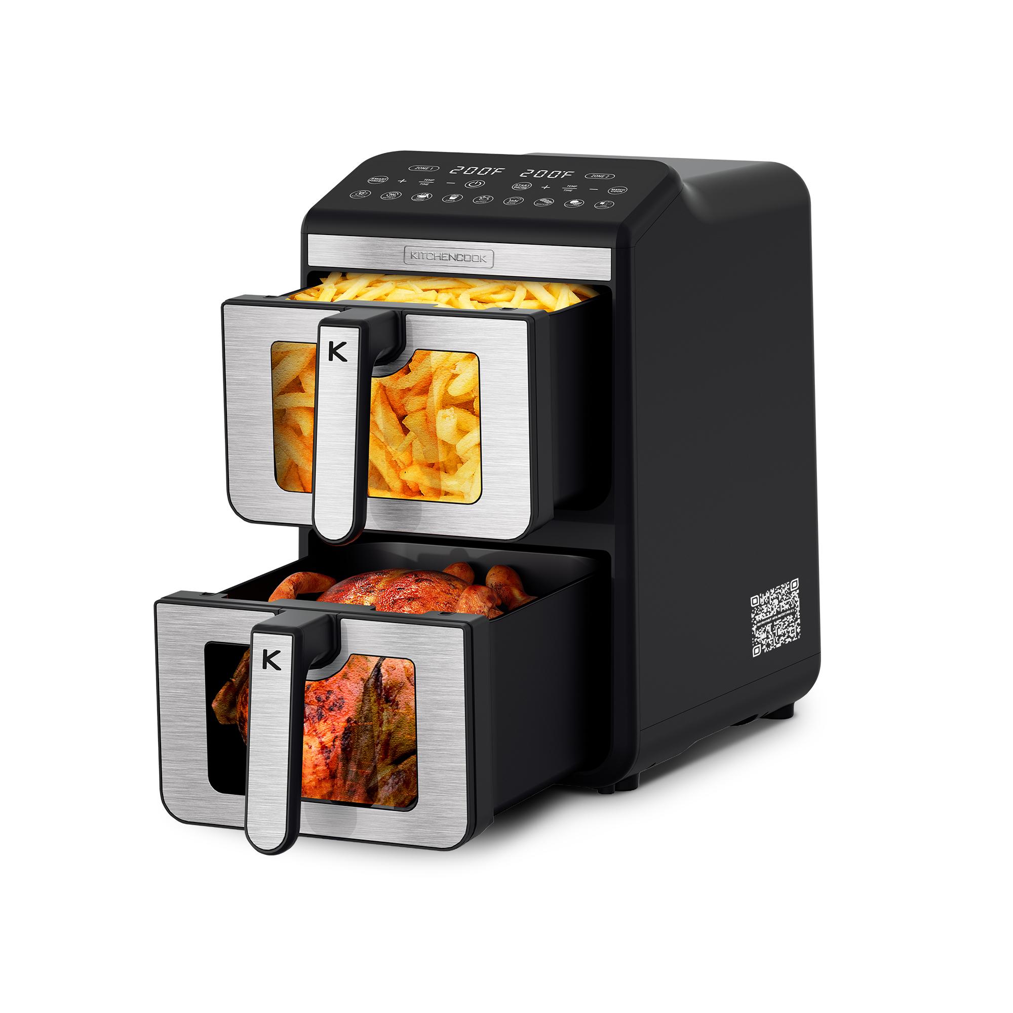 Voir la diapositive 3 : KITCHENCOOK Double friteuse à air verticale AIRFLOW11 - Noir
