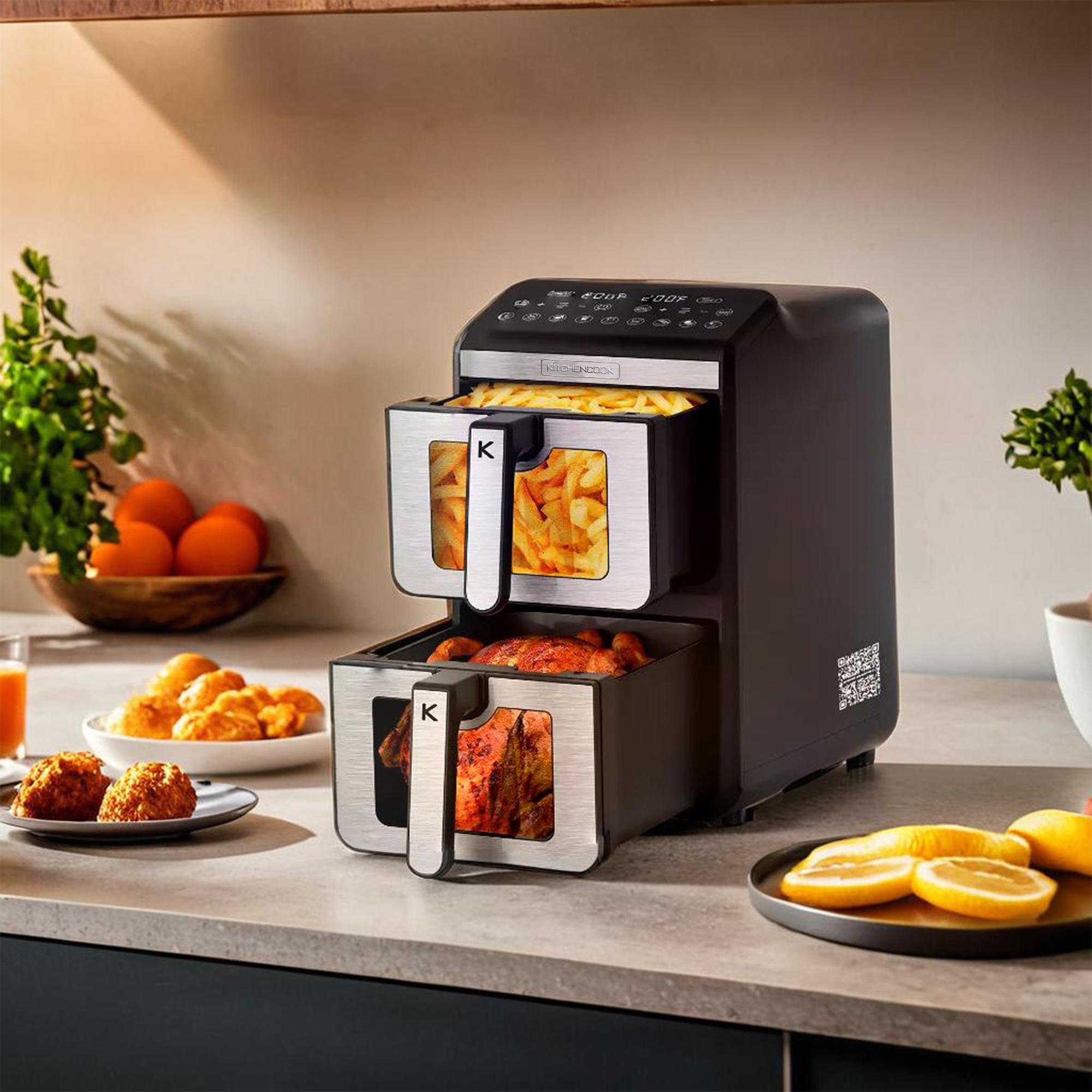 Voir la diapositive 5 : KITCHENCOOK Double friteuse à air verticale AIRFLOW11 - Noir