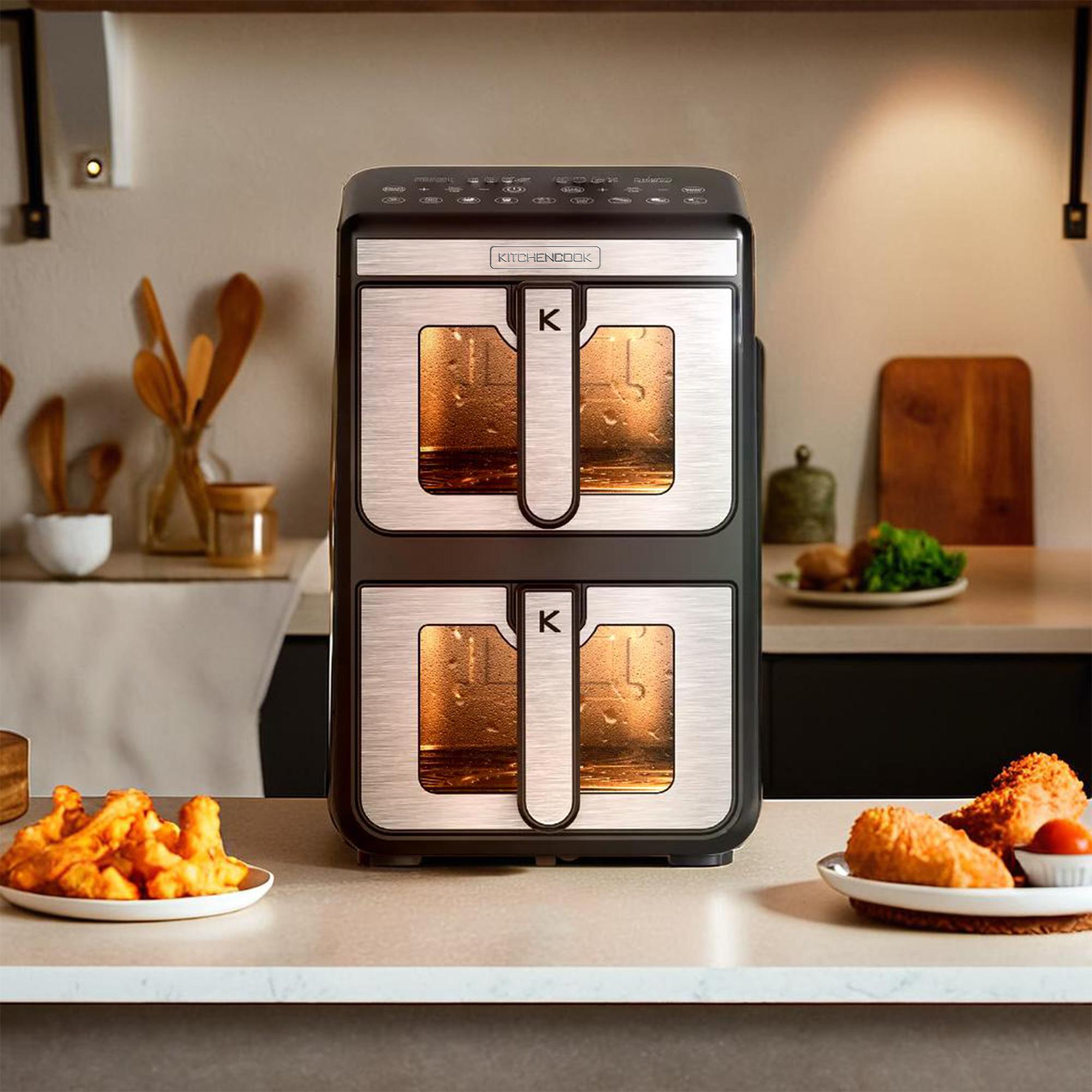 Voir la diapositive 7 : KITCHENCOOK Double friteuse à air verticale AIRFLOW11 - Noir